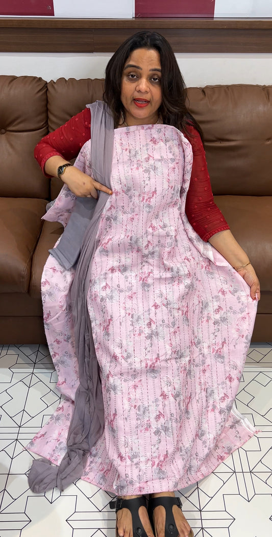 LINEN UNSTITCHED SALWAR SUITS - IHA 22757