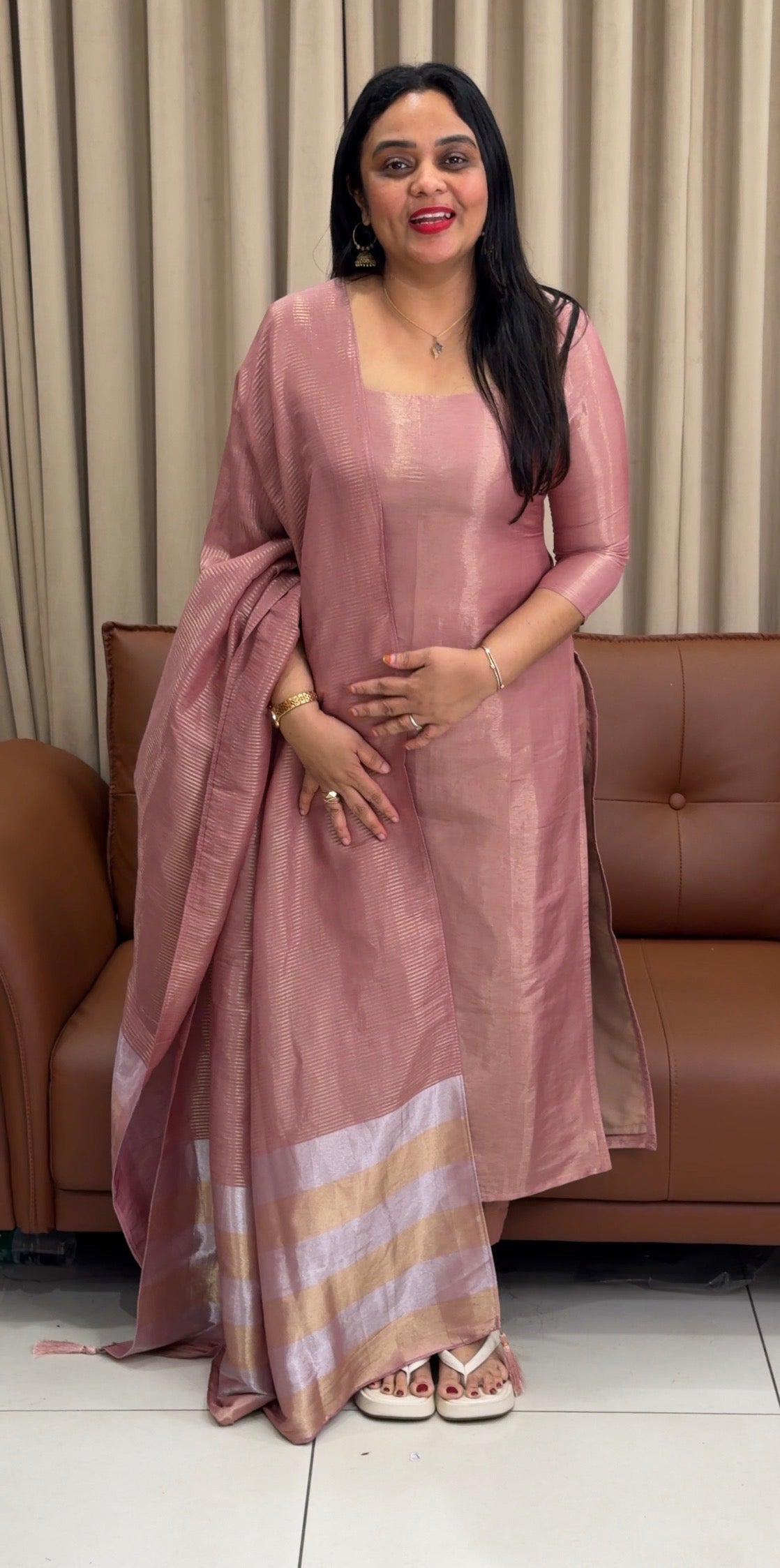TISSUE UNSTITCHED SALWAR SUITS - IHA 34005
