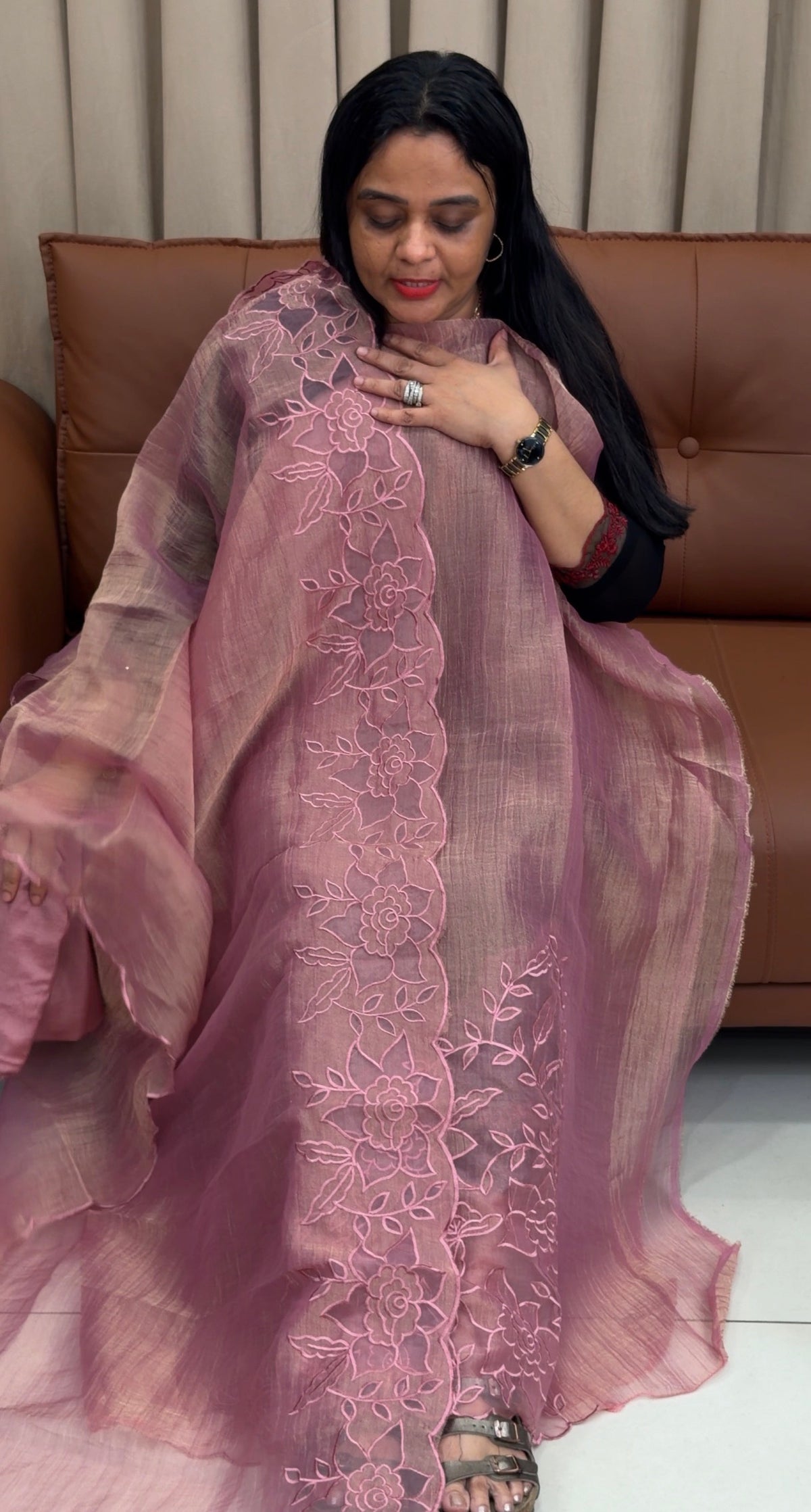 TISSUE UNSTITCHED SALWAR SUITS - IHA 35829
