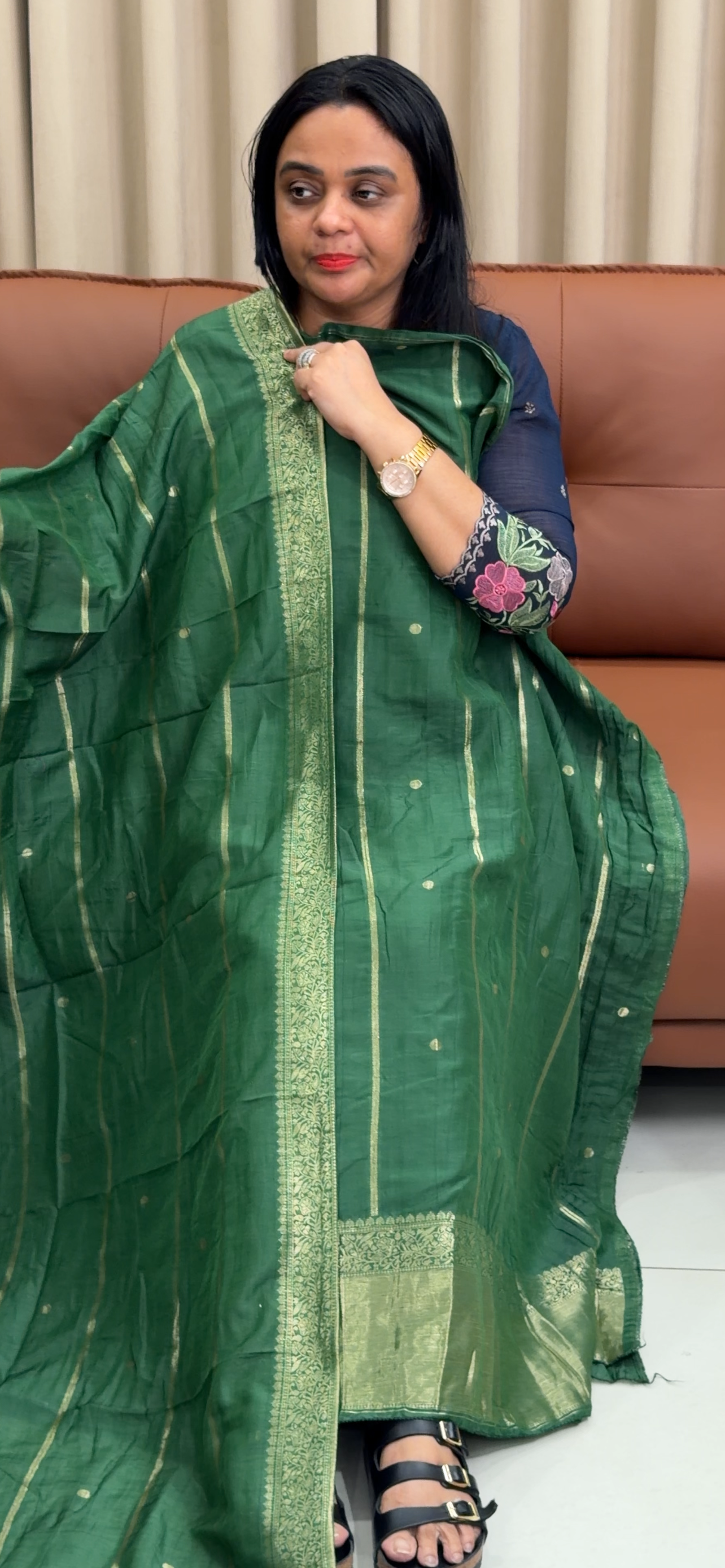 SEMI BANARASI UNSTITCHED SALWAR SUITS - IHA 35256