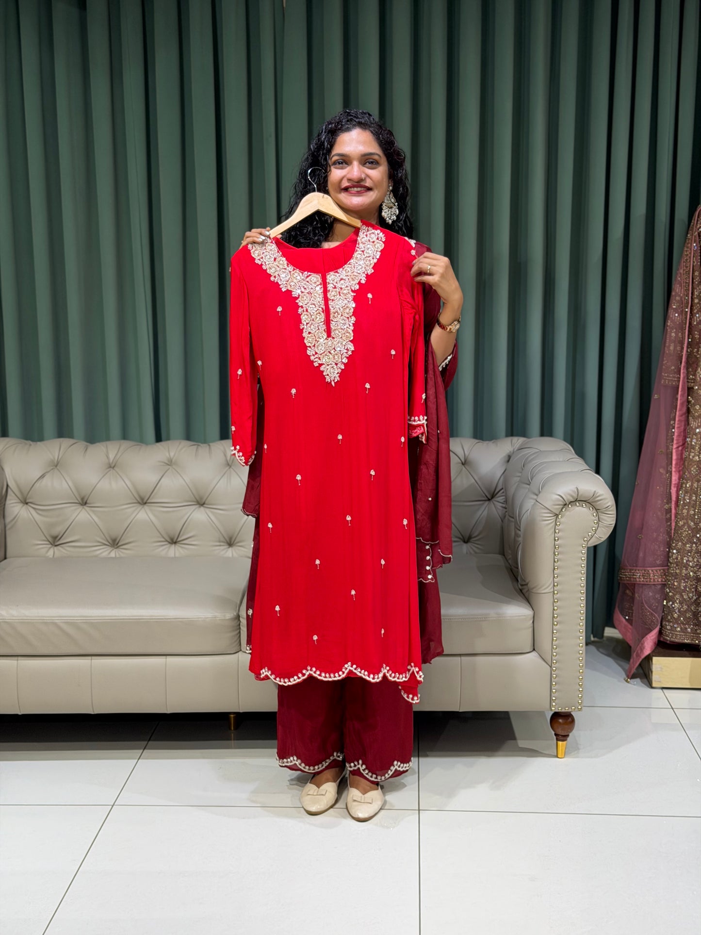 PARTY WEAR TOP, BOTTOM AND DUPATTA - IHA 29776