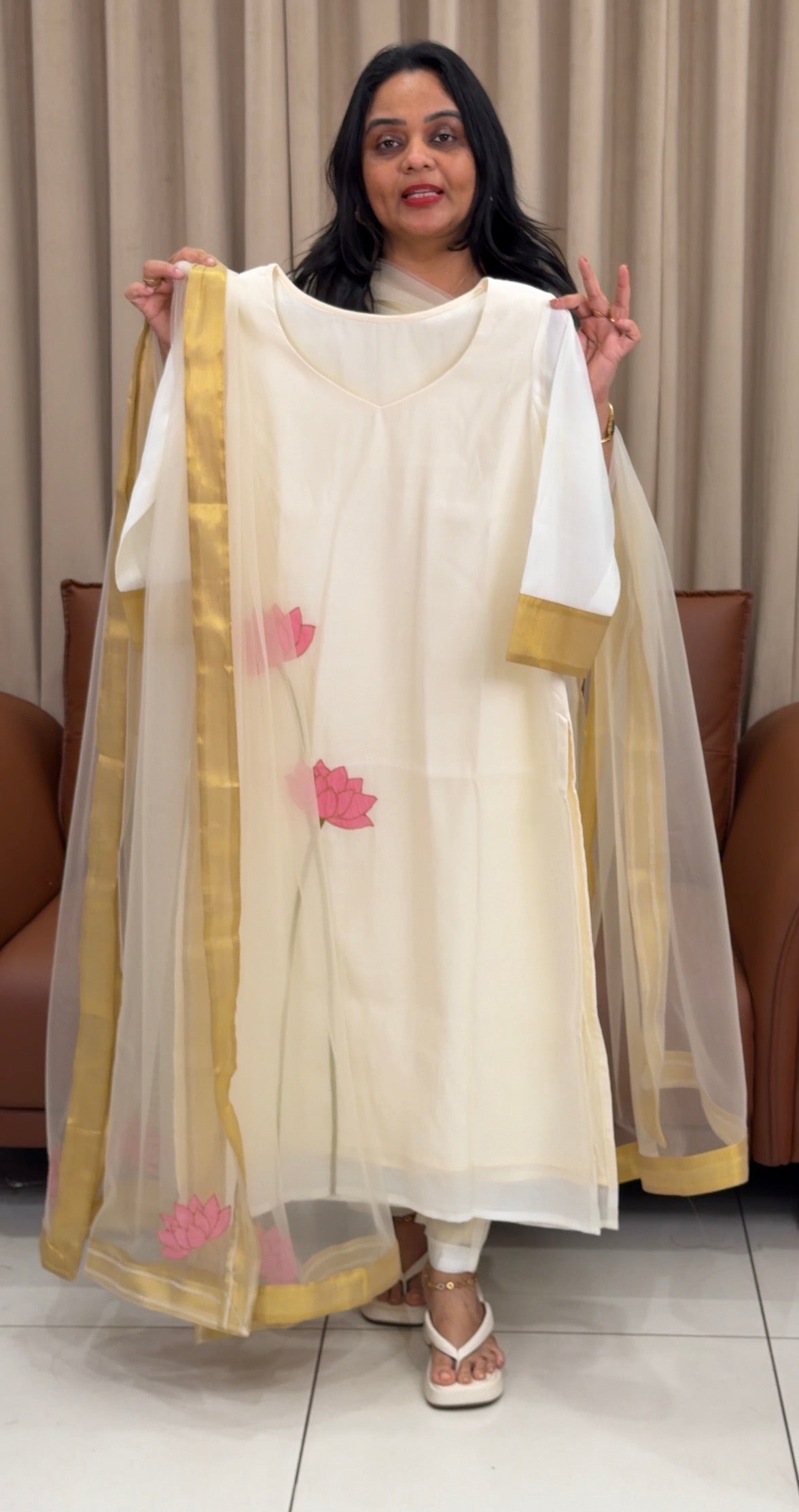 IHA'S IN-HOUSE MUL CHANDERI UNSTITCHED SALWAR SUITS  - IHA 33446