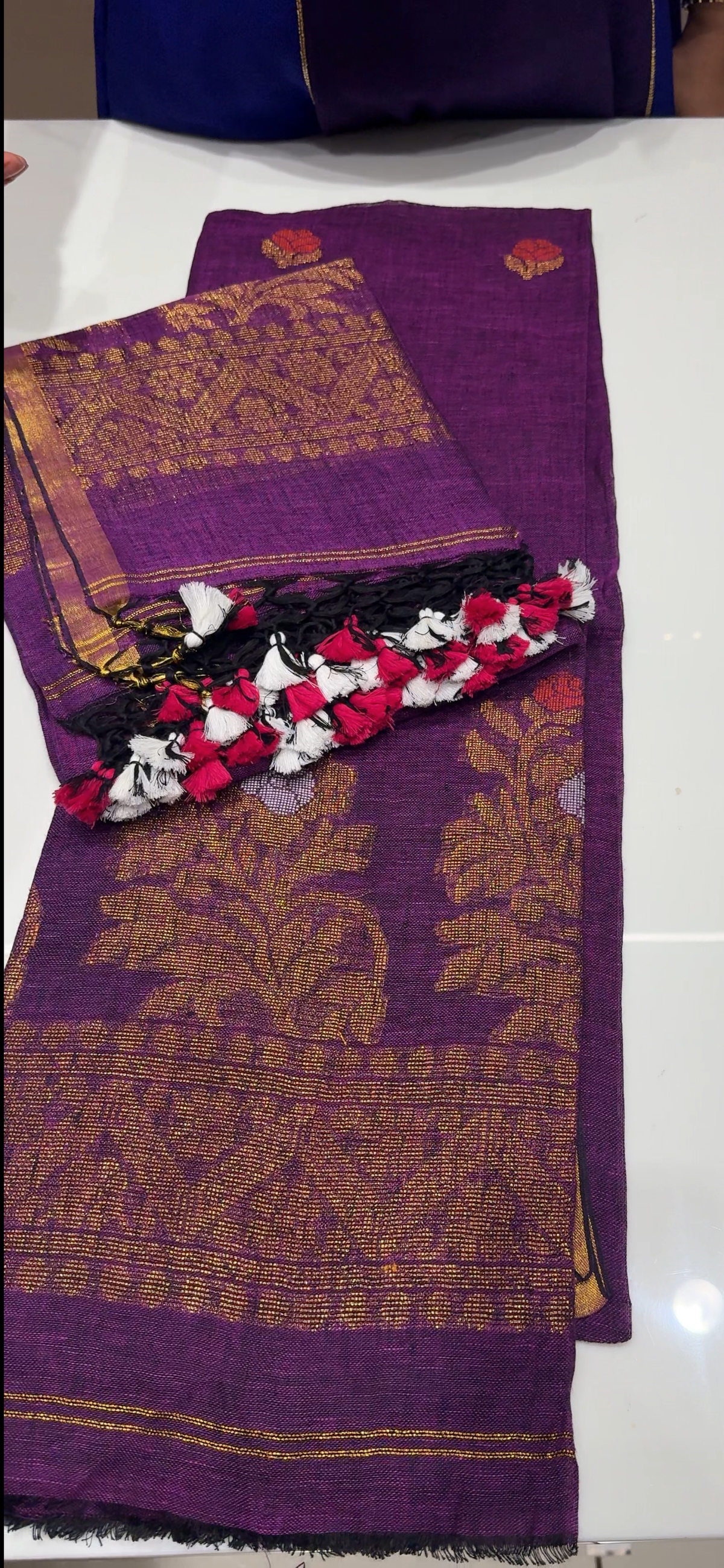 LINEN JAMDANI UNSTITCHED SALWAR -  IHA 35446