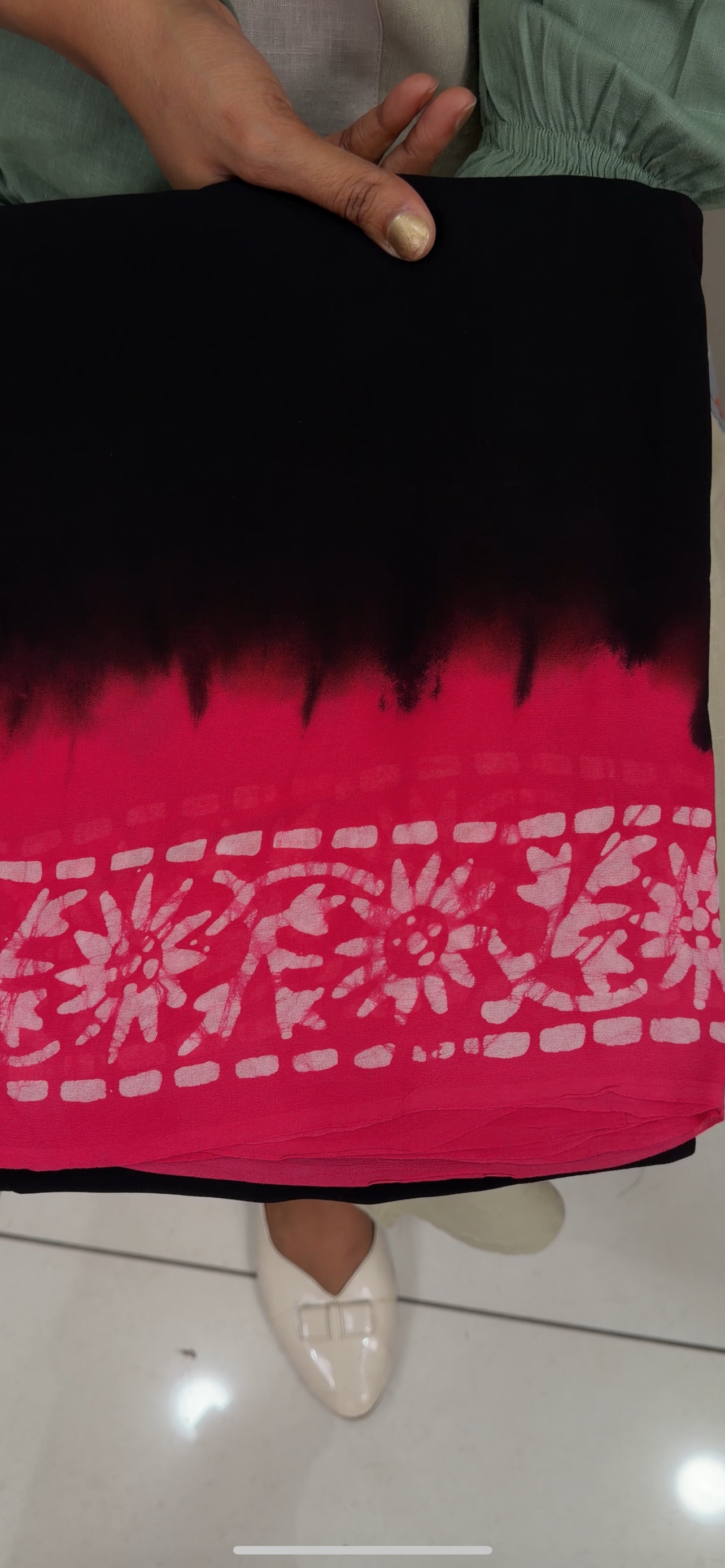 BATIK PRINTED GEORETTE SAREES - IHA 29626