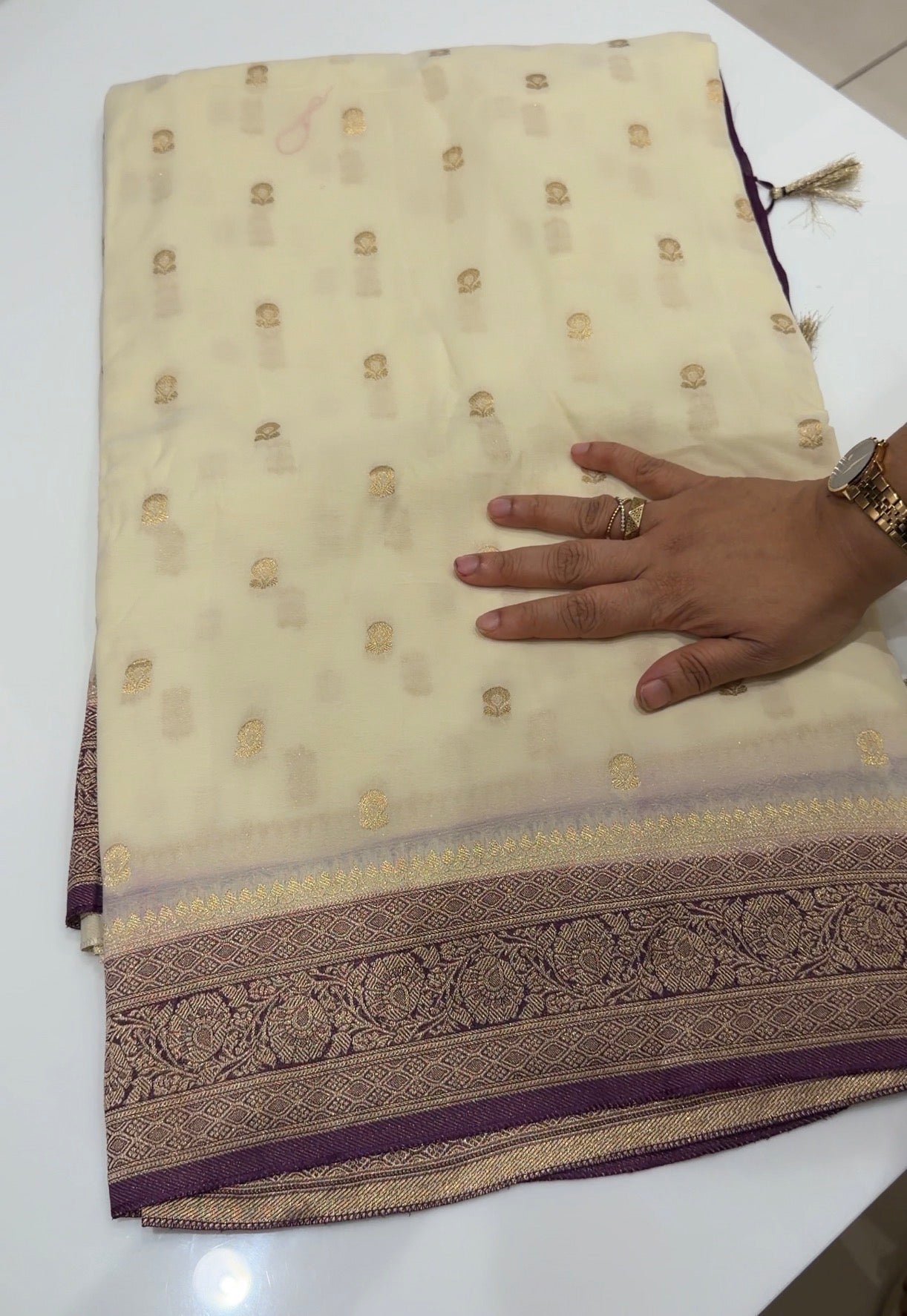 GEORGETTE BANARASI SAREES - IHA 34006