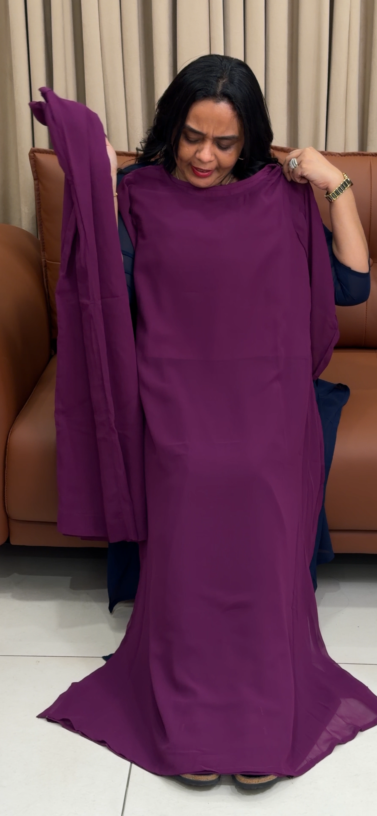 IHA;S IN-HOUSE FAUX GEORGETTE CO-ORDS SETS - IHA 35076