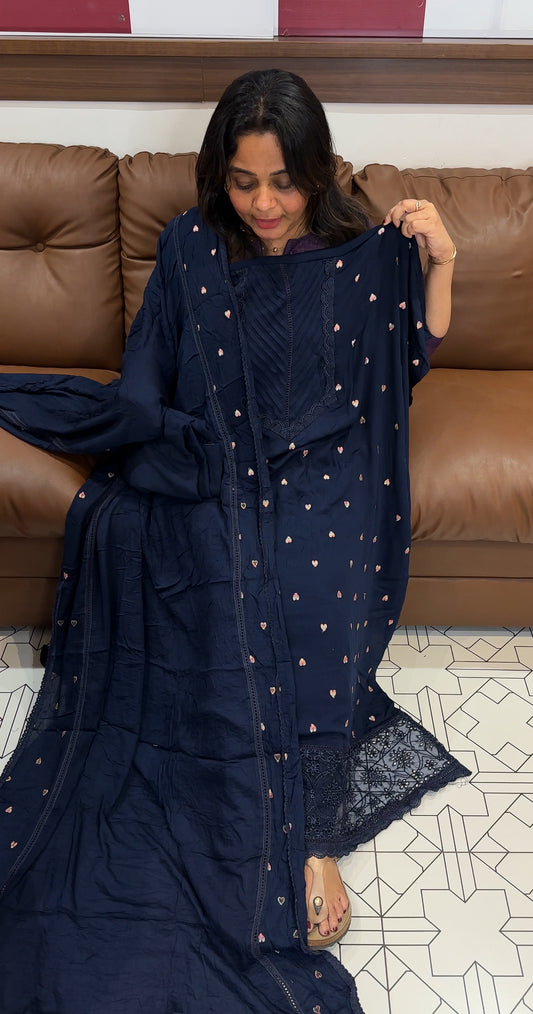 CRUSHED RAYON UNSTITCHED SALWAR SUITS - IHA 27173
