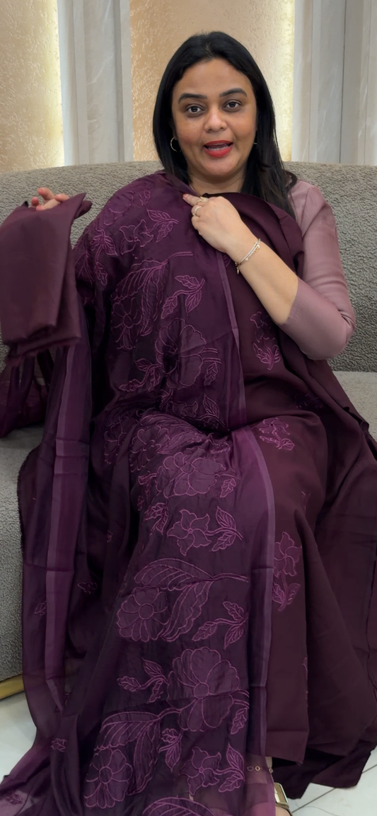 MUL CHANDERI UNSTITCHED SALWAR SUITS - IHA 32842