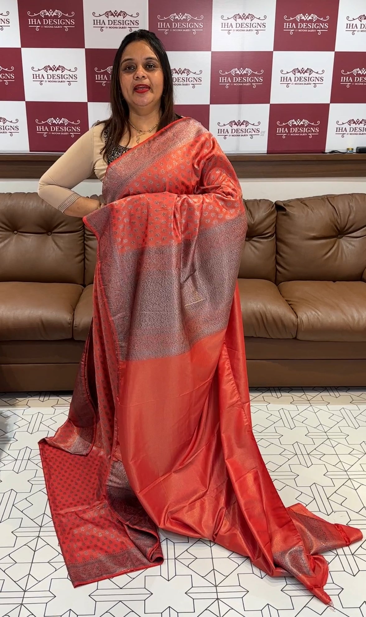 TISSUE BANARASI  SAREE - IHA 14766