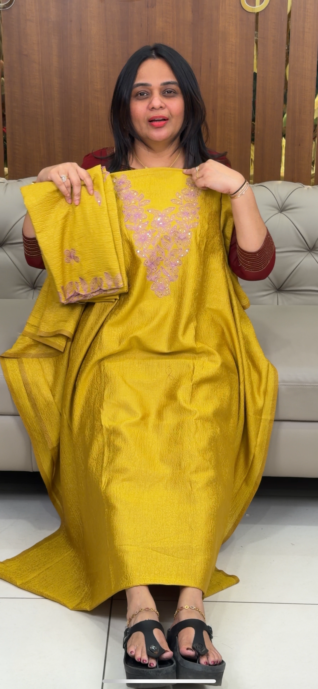 CRUSHEED TISSUE UNSTITCHED SALWAR SUITS - IHA 28902