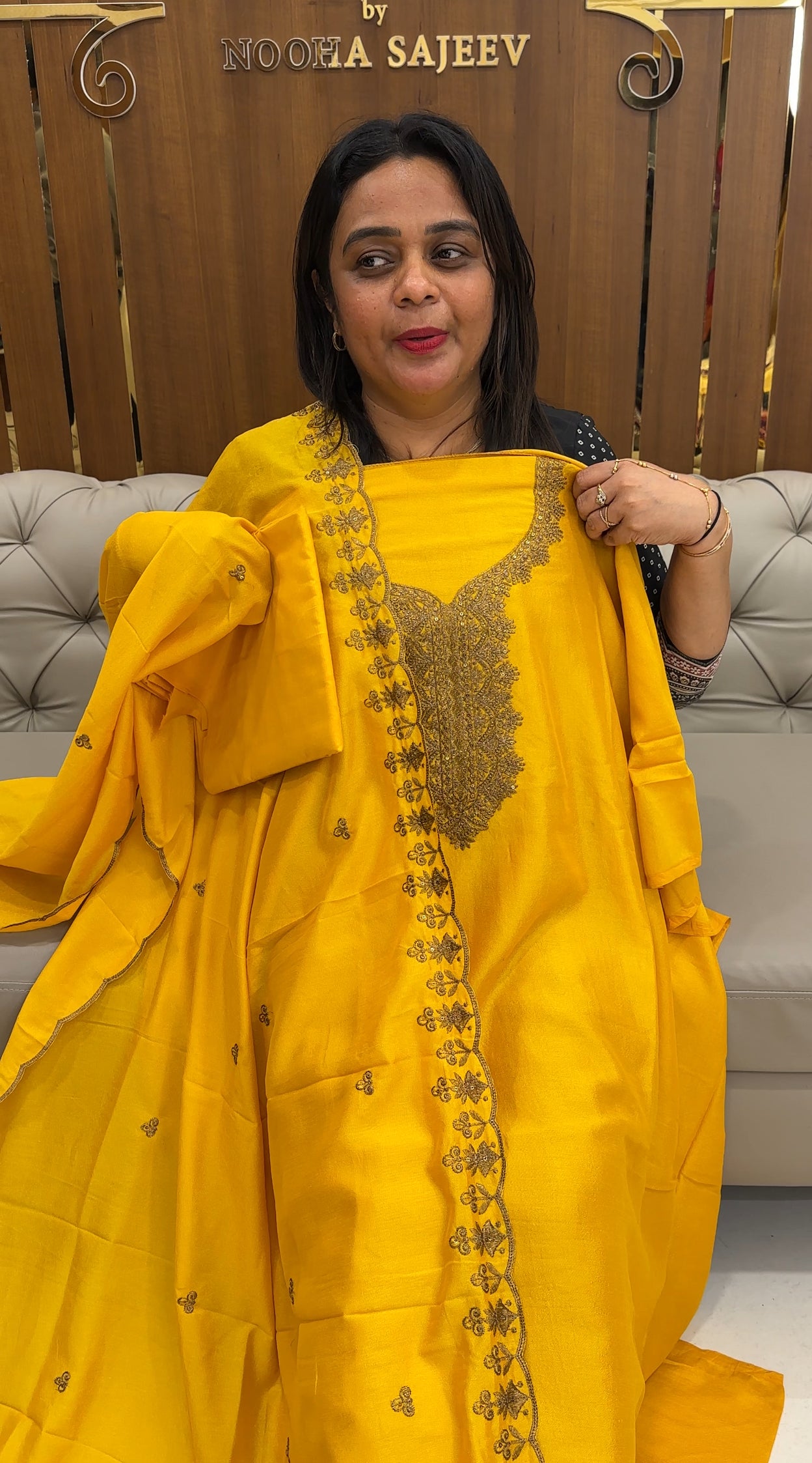 SEMI RAW SILK UNSTITCHED SALWAR SUITS - IHA 25970
