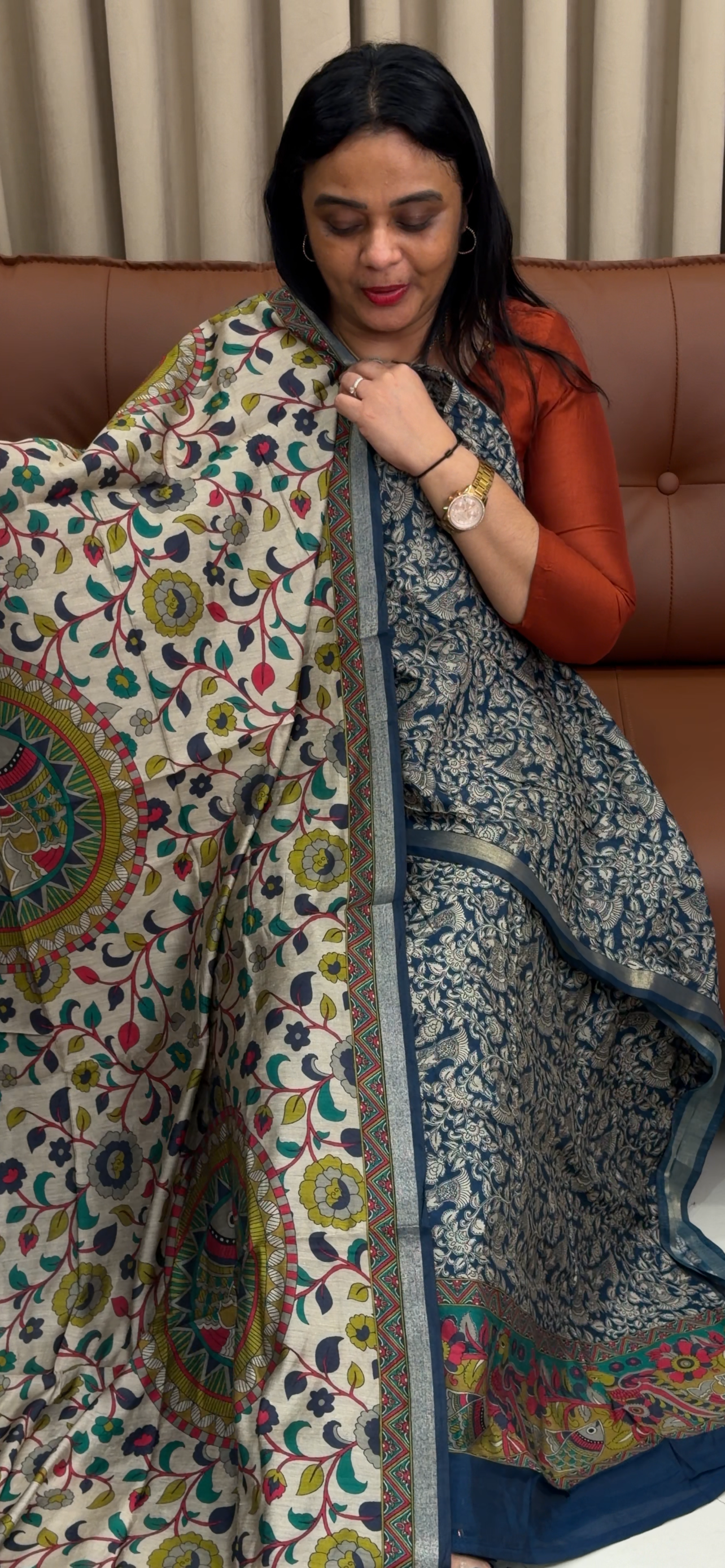 MAHESWARI SILK PRINTED UNSTITCHED SALWAR SUITS - IHA 34323