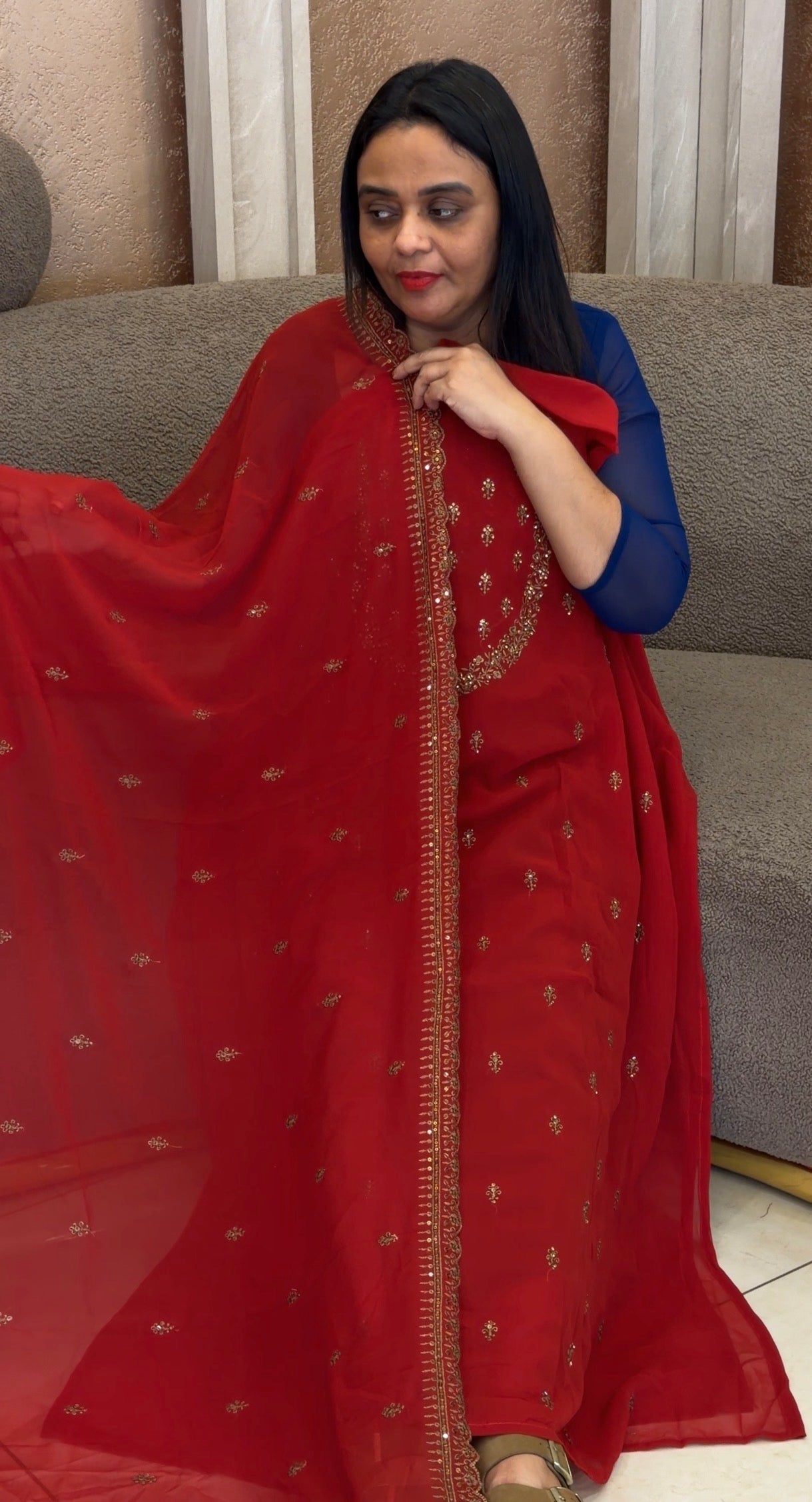 FORWARD FAUX GEORGETTE UNSTITCHED SALWAR SUITS - IHA 32528