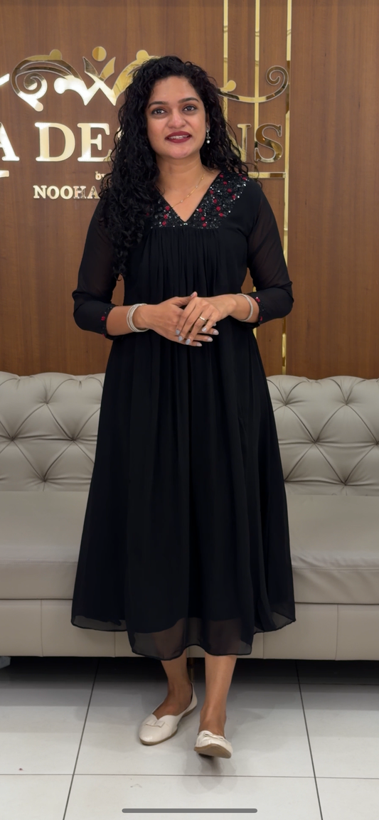 FAUX GEORGETTE HAND WORKED TOPS - IHA 29368