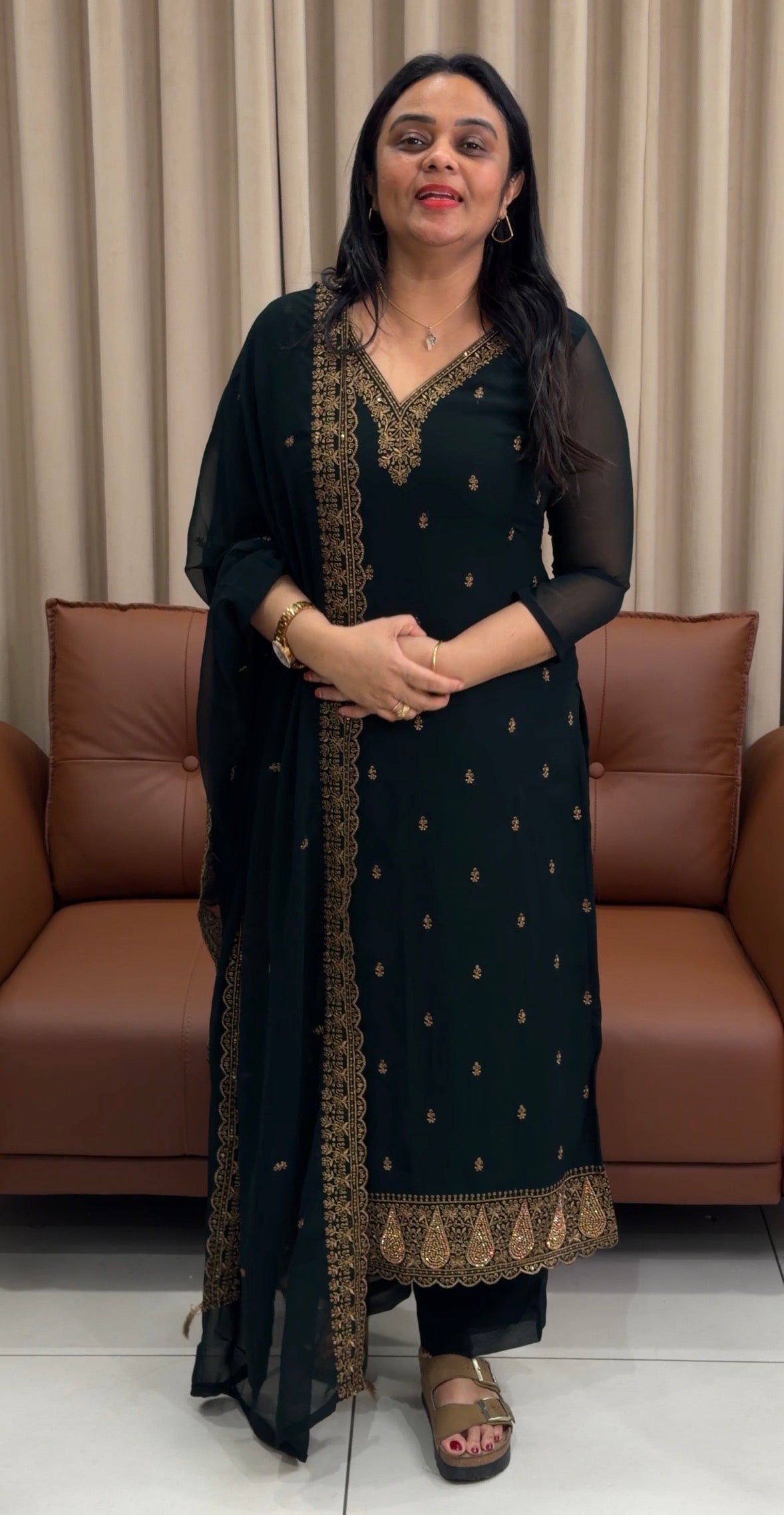 SEMI PARTY WEAR UNSTITCHED SALWAR SUITS - IHA 33595