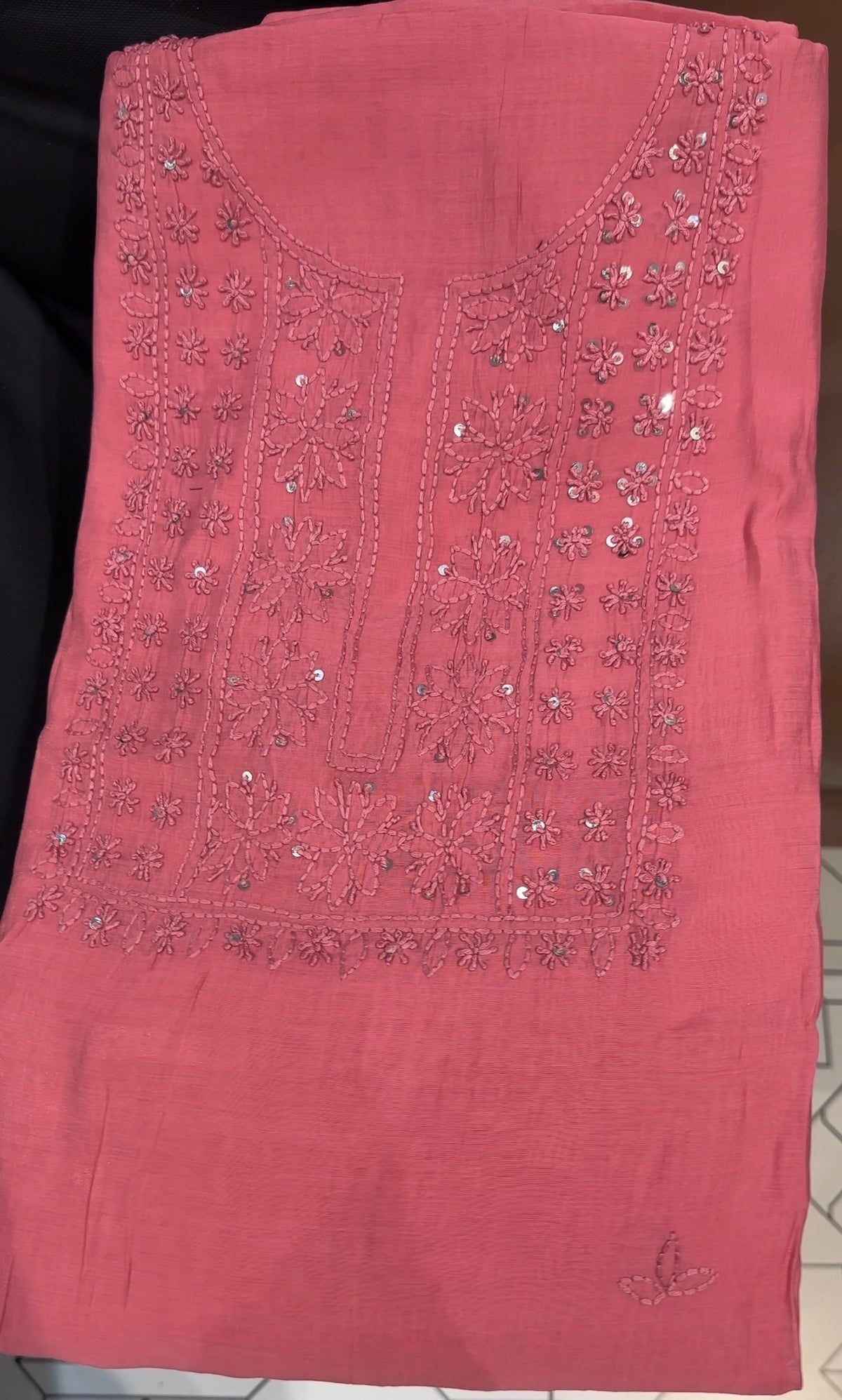LUCKNOWI CHIKANKARI UNSTITCHED SALWAR SUITS - IHA 35992