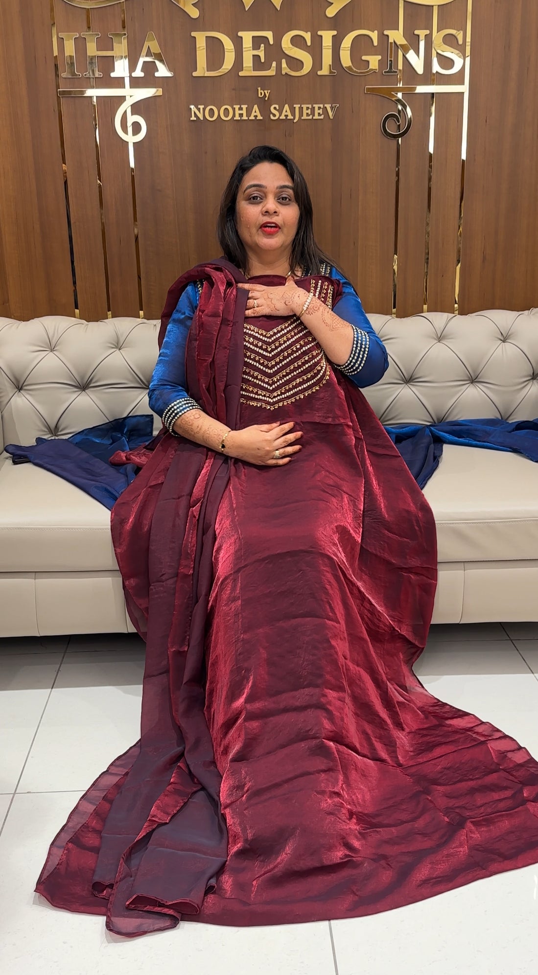 IHA'S IN-HOUSE VELVET ORGANZA UNSTITCHED SALWAR SUITS - IHA 23853