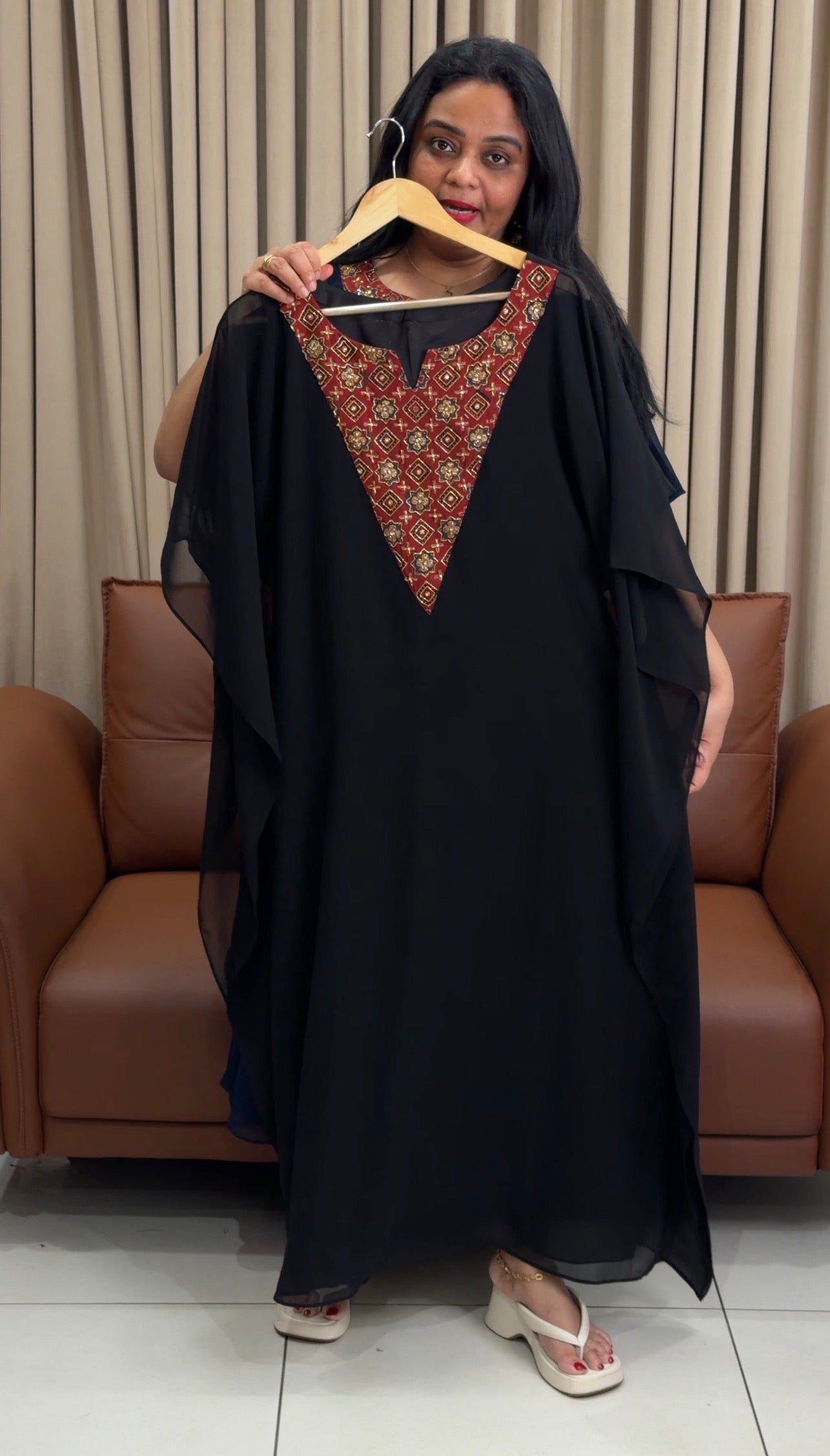 IHA'S IN-HOUSE GEORGETTE KAFTAN TOPS - IHA 34472