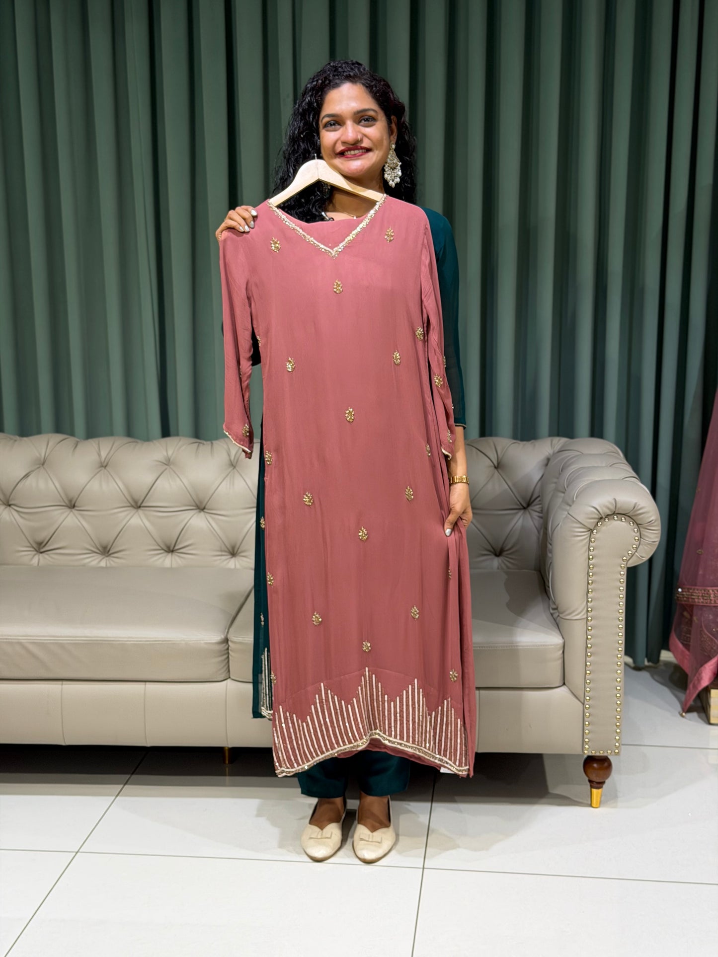 PARTY WEAR TOP, BOTTOM AND DUPATTA - IHA  29802