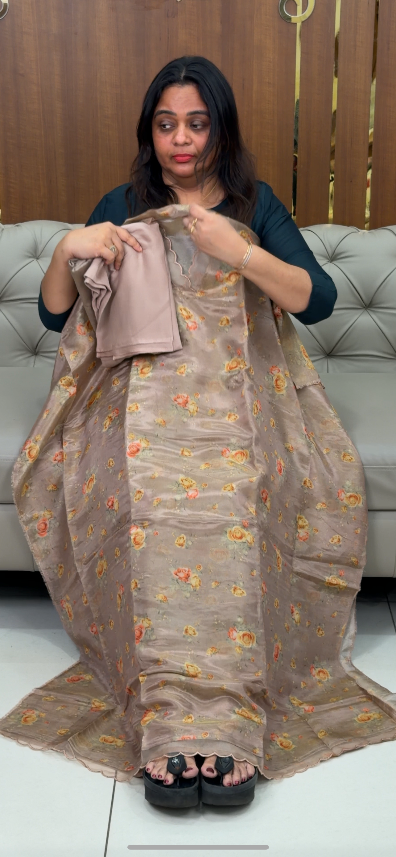 TISSUE UNSTITCHED SALWAR SUITS - IHA 28942