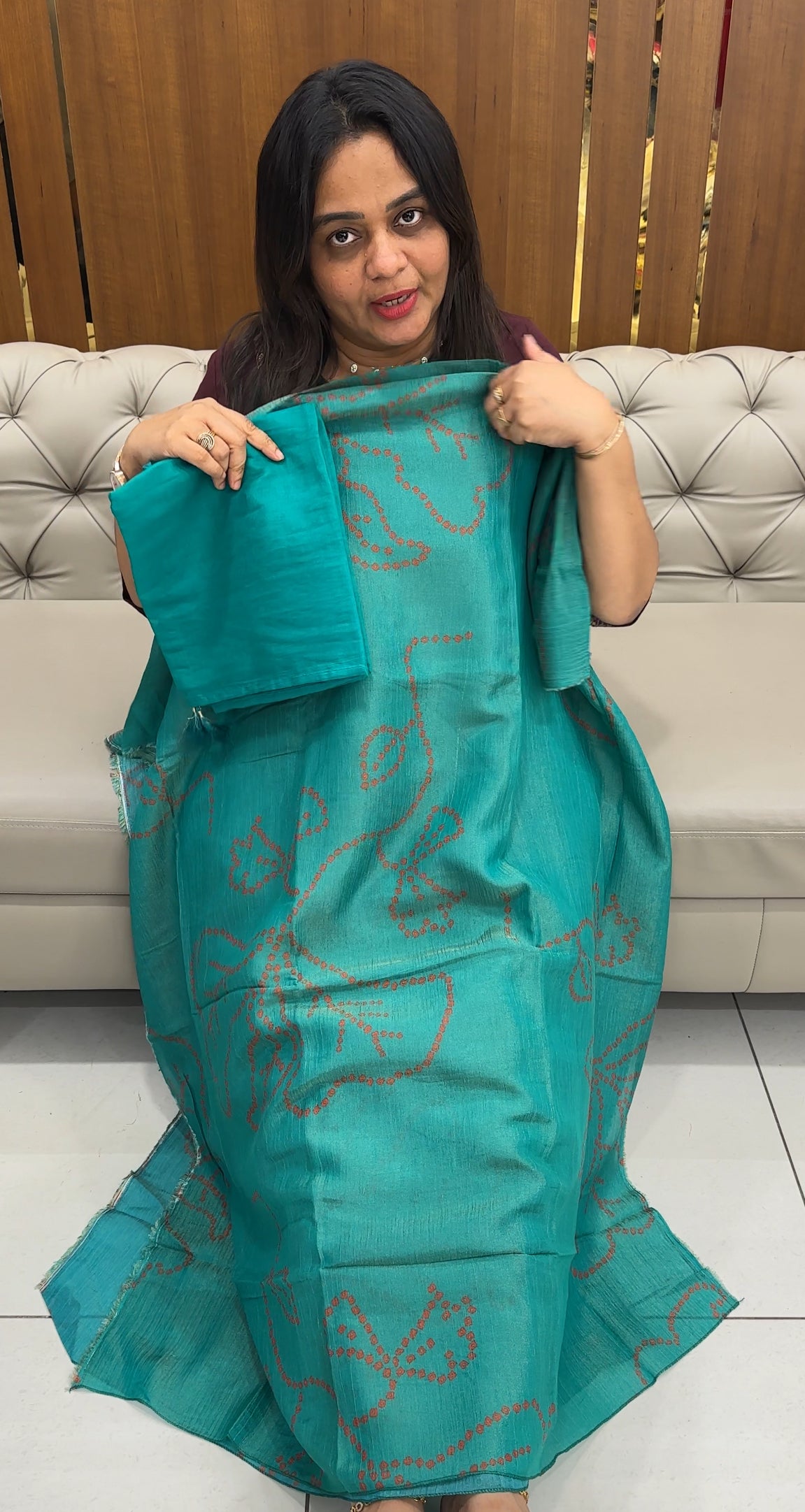 CRUSHED TISSUE UNSTITCHED SALWAR SUITS - IHA 28455