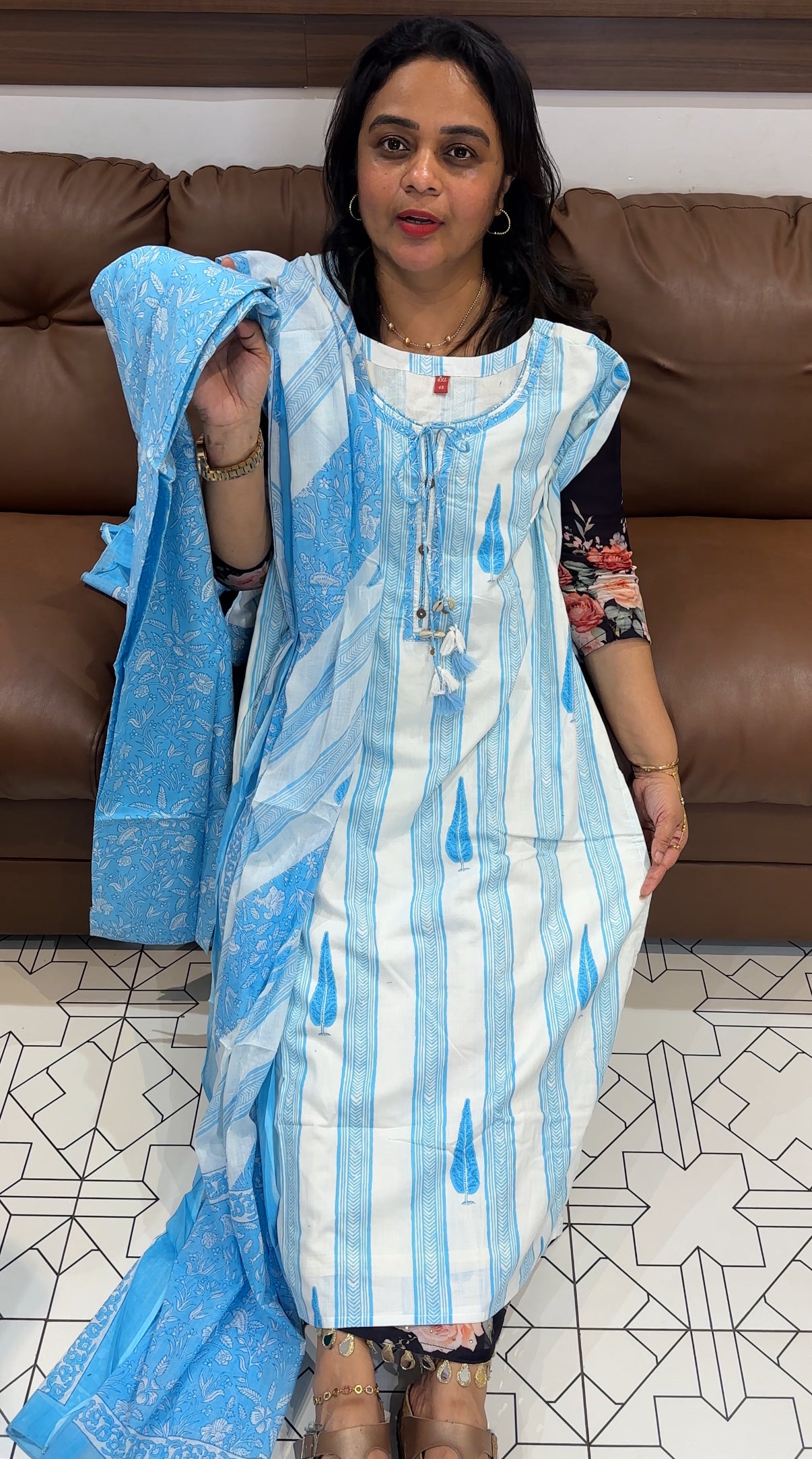 MUL MUL COTTON TOP, BOTTOM AND DUPATTA - IHA 26600