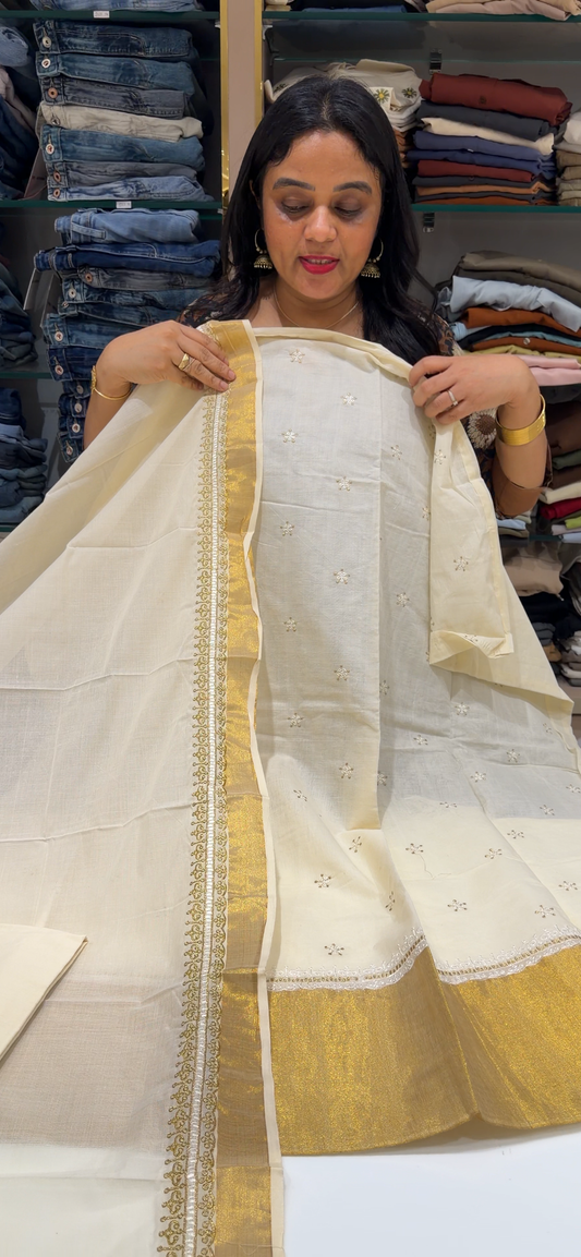 HANDLOOM COTTON UNSTITCHED SALWAR SUITS - IHA 34165