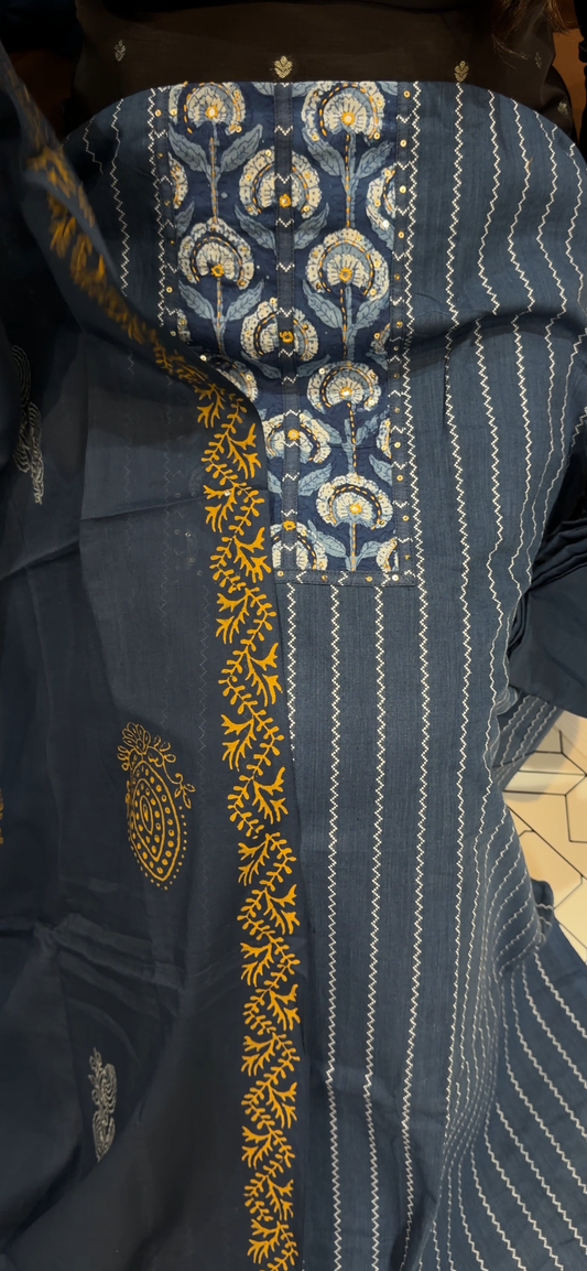 HANDLOOM COTTON UNSTITCHED SALWAR SUITS - IHA  33110