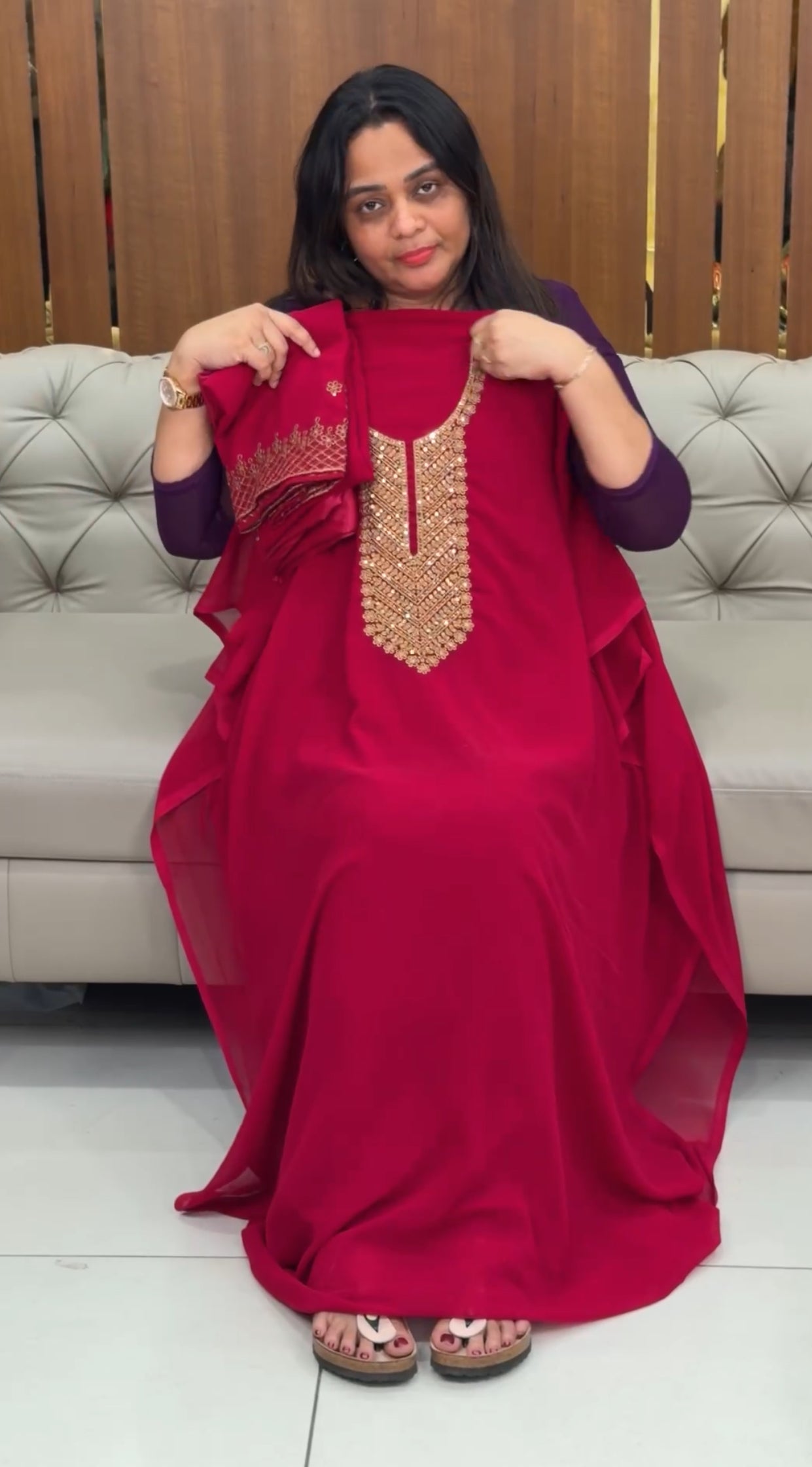 FAUX GEORGETTE UNSTITCHED SALWAR SUITS - IHA 29188