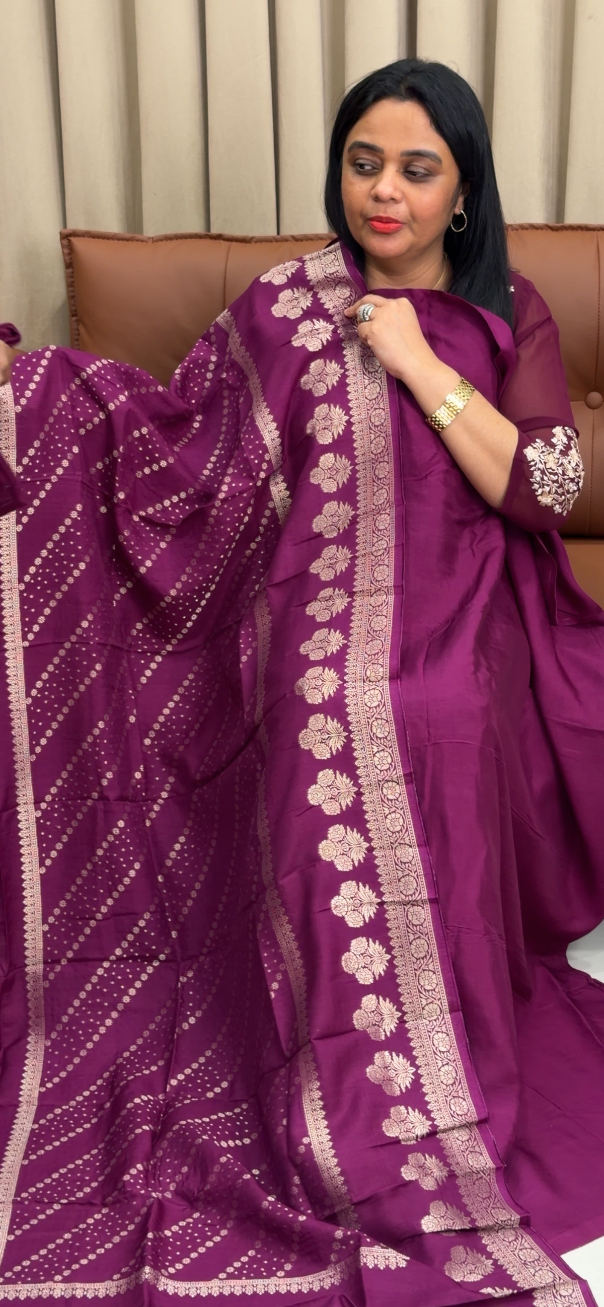 SILK BANARASI UNSTITCHED SALWAR SUITS - IHA 35800