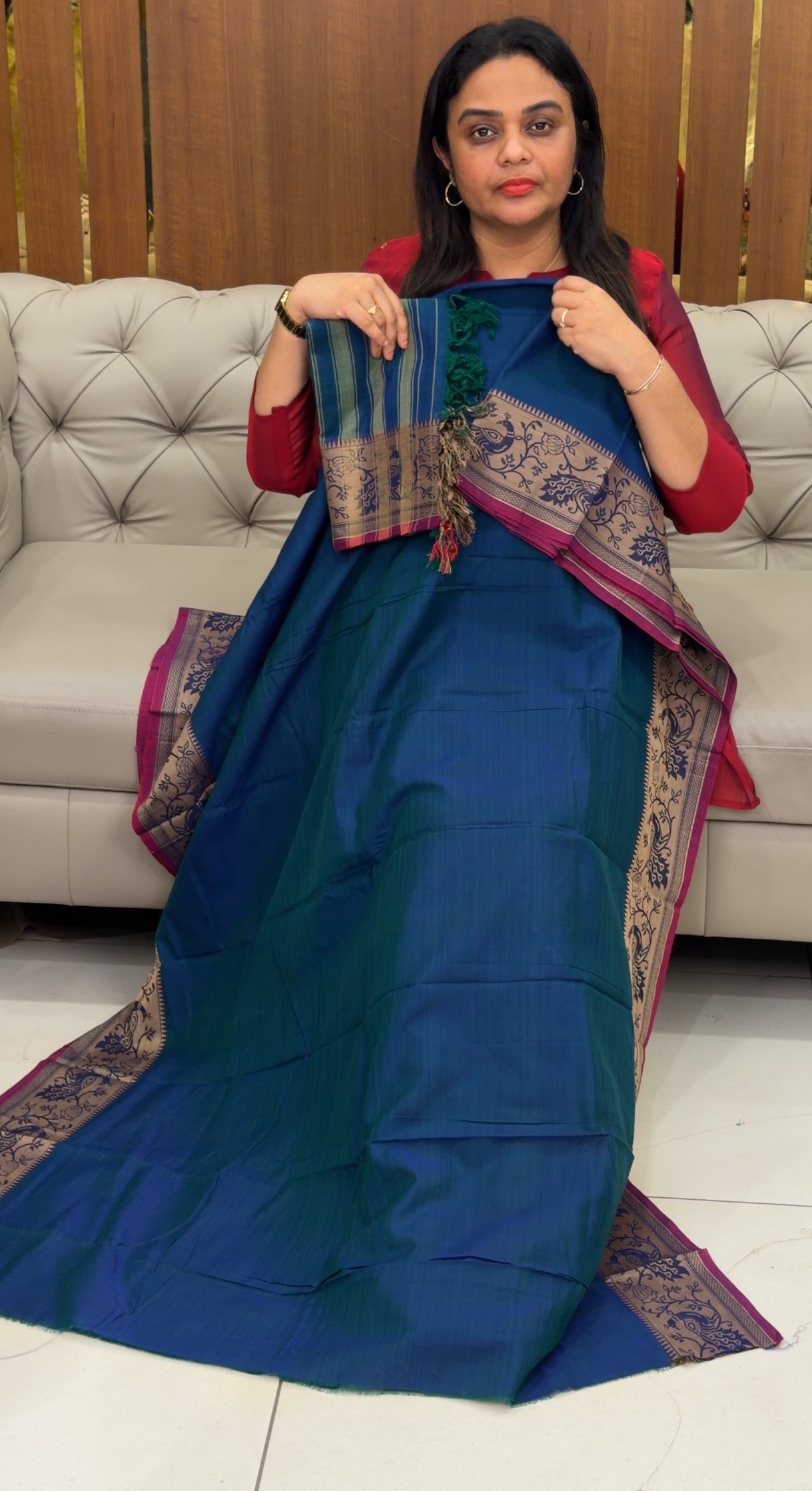 HANDLOON COTTON UNSTITCHED SALWAR SUITS - IHA 30631