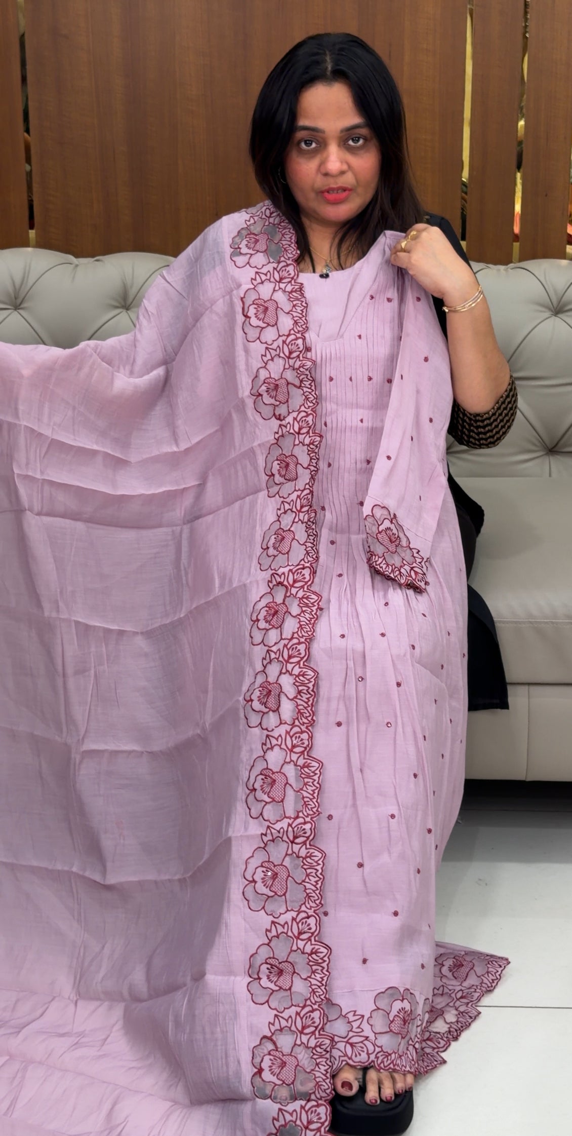 MUL CHANDERI TOP,BOTTOM AND DUPATTA - IHA 29259