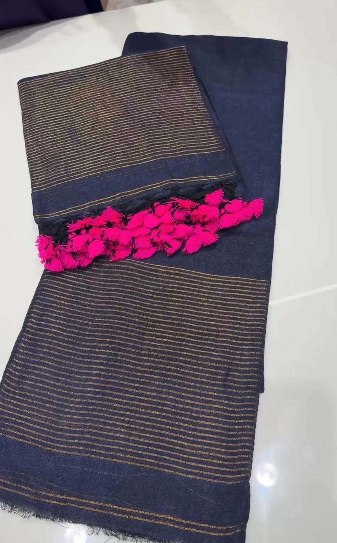 HANDLOOM LINEN TOP AND DUPATTA MATERIAL - IHA 35425