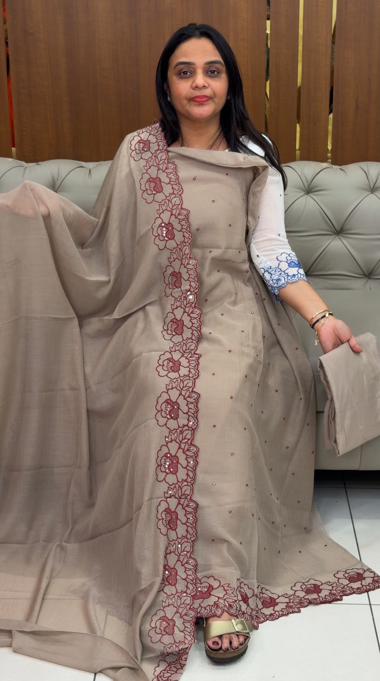 FORWARD MUL CRUSHED TOP,BOTTOM AND DUPATTA - IHA 31950