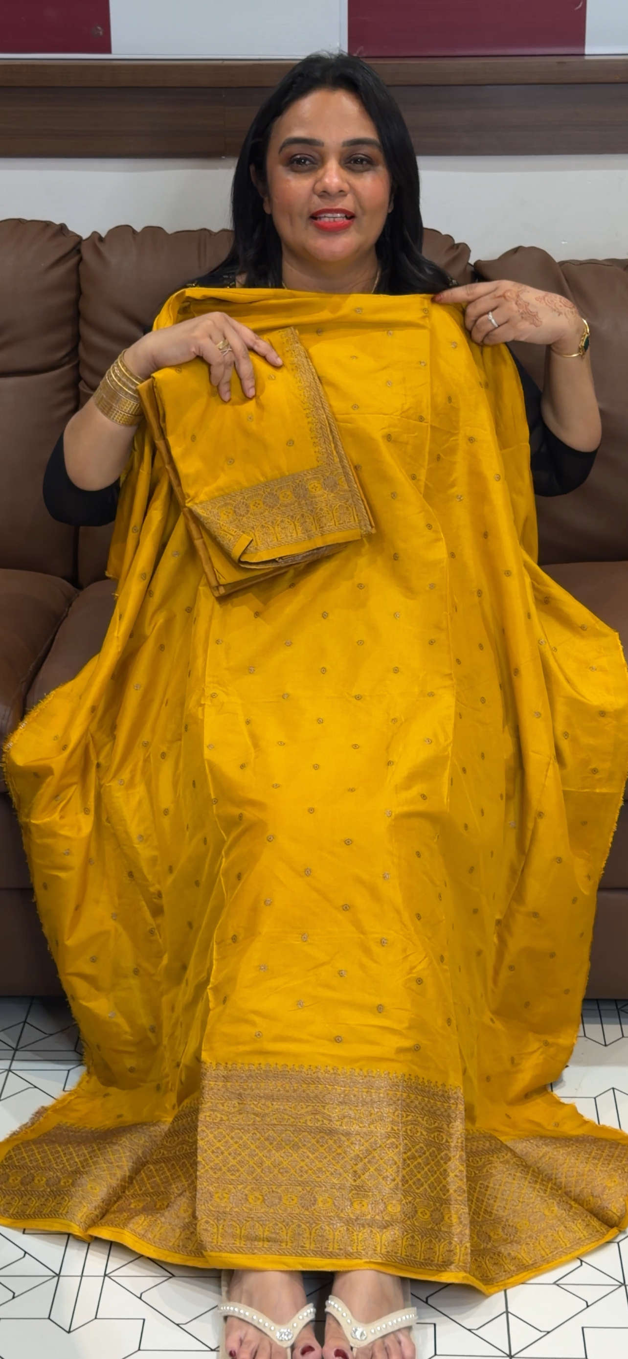 SEMI BANARASI UNSTITCHED SALWEAR SUITS -  IHA 33106