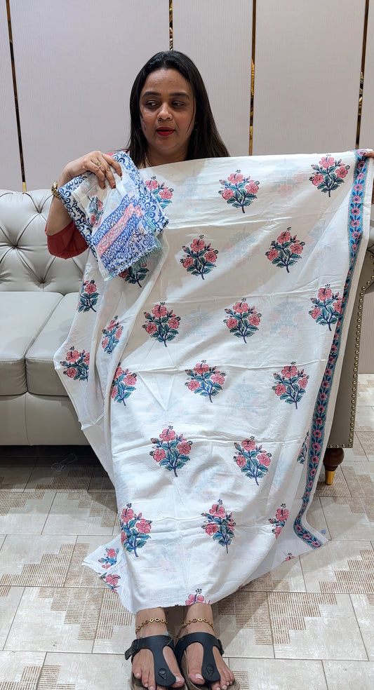 COTTON PRINTED UNSTITCHED SALWAR SUITS - IHA 22595