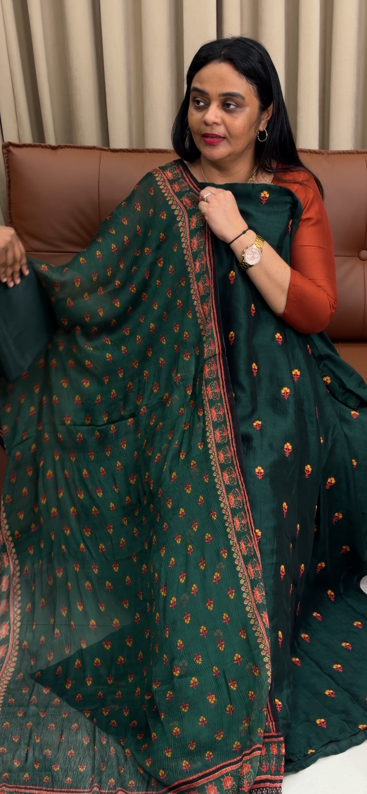 SEMI RAW SILK UNSTITCHED SALWAR SUITS - IHA 34320