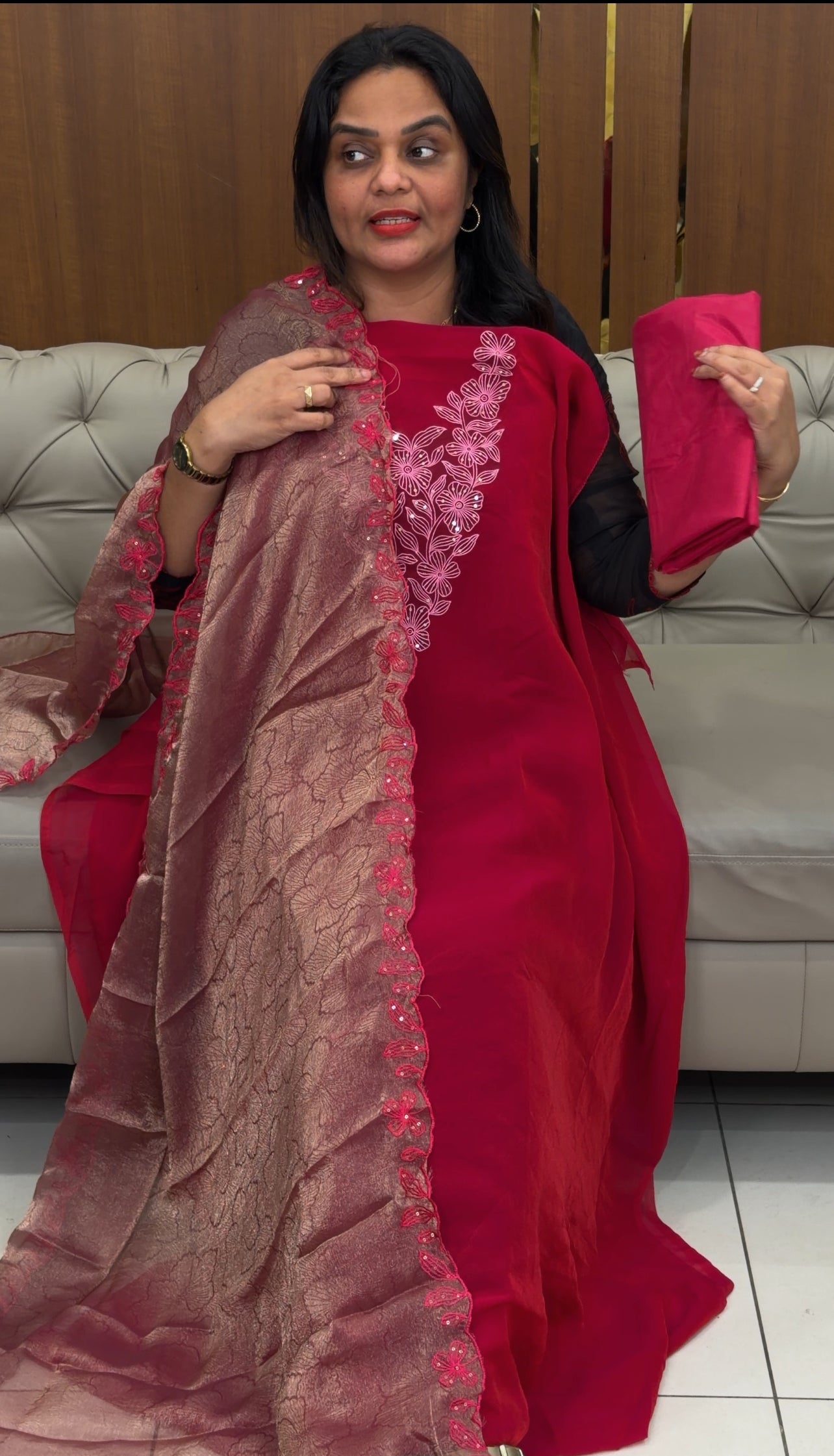 SEMI RAW SILK UNSTITCHED SALWAR SUITS - IHA 33517