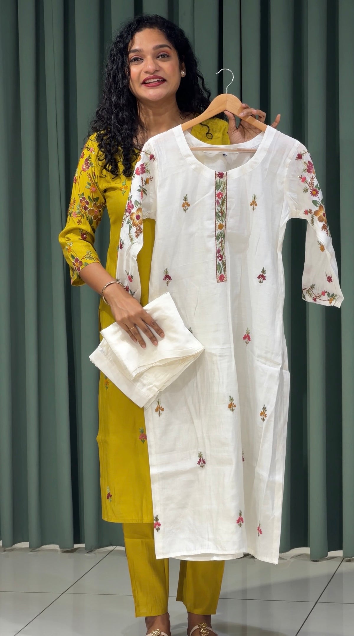 MALAI CHANDERI TOP AND BOTTOM  - IHA 36005