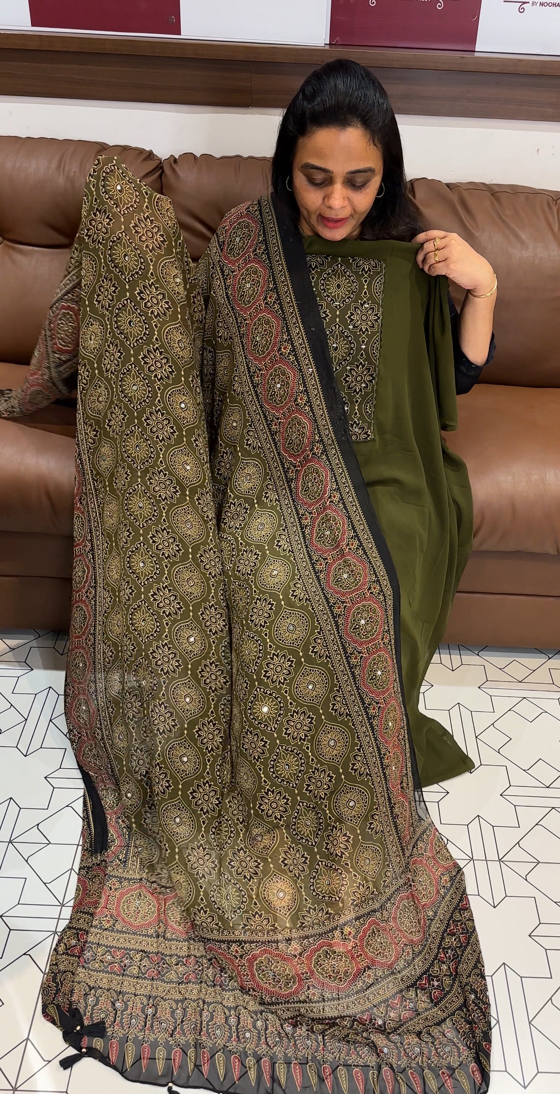 FAUX GEORGETTE UNSTITCHED SALWAR SUITS - IHA 27908