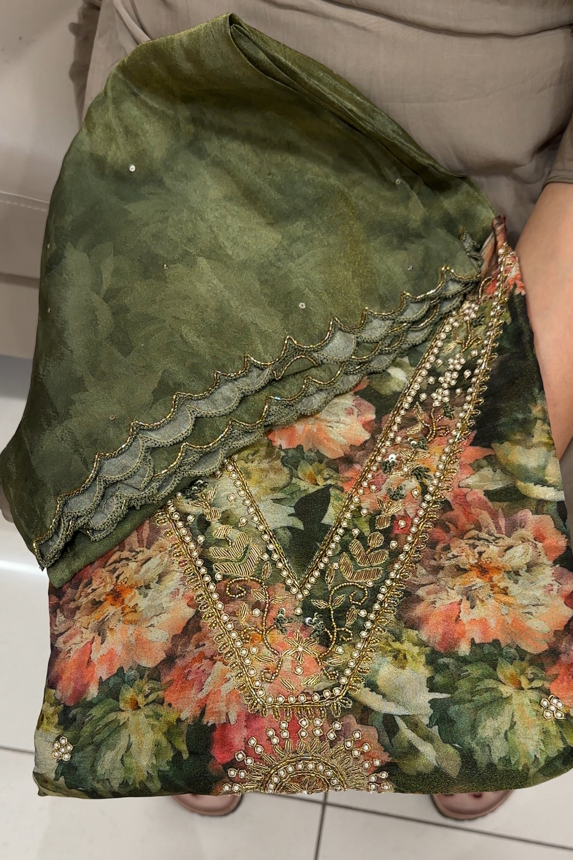 PRINTED TISSUE UNSTITCHED SALWAR SUITS - IHA 27032