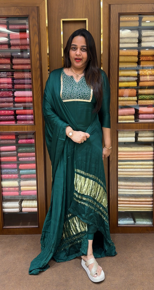 MODAL SILK UNSTITCHED SALWAR SUITS - IHA 27412