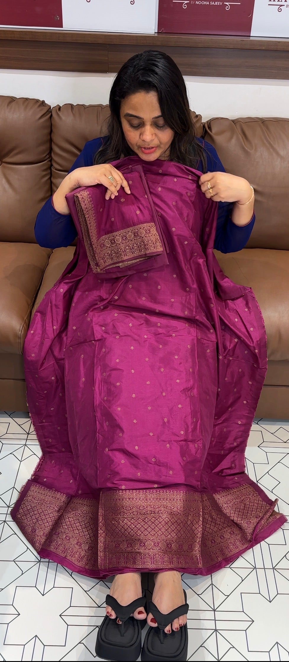 SEMI BANARSI UNSTITCHED SALWAR SUITS - IHA 27885