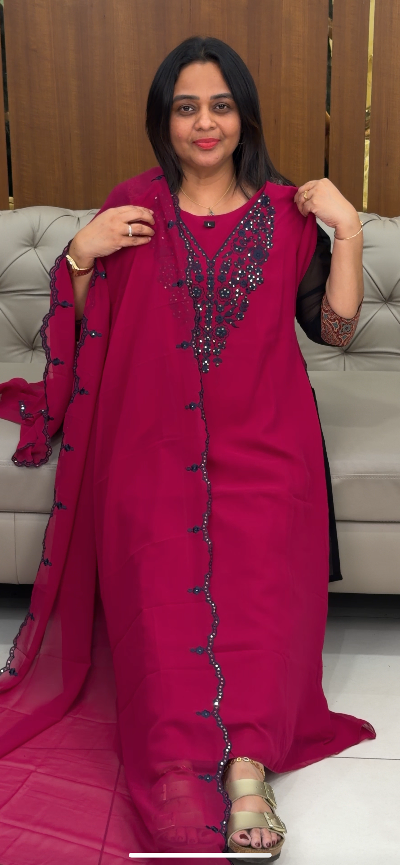 FAUX GEORGETTE TOP AND DUPATTA - IHA 29765