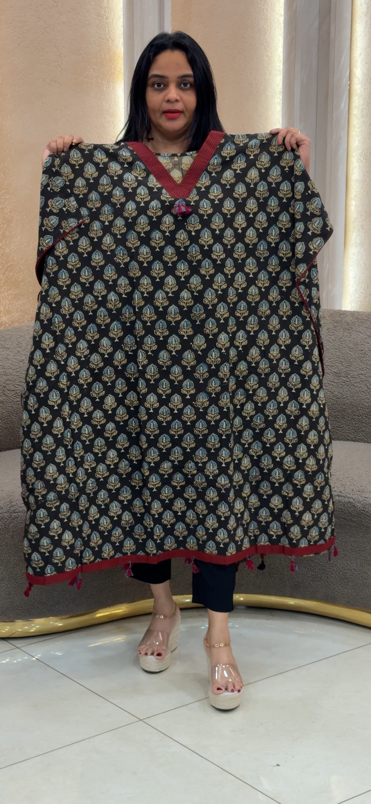 PRINTED  KAFTAN TOPS - IHA 33375