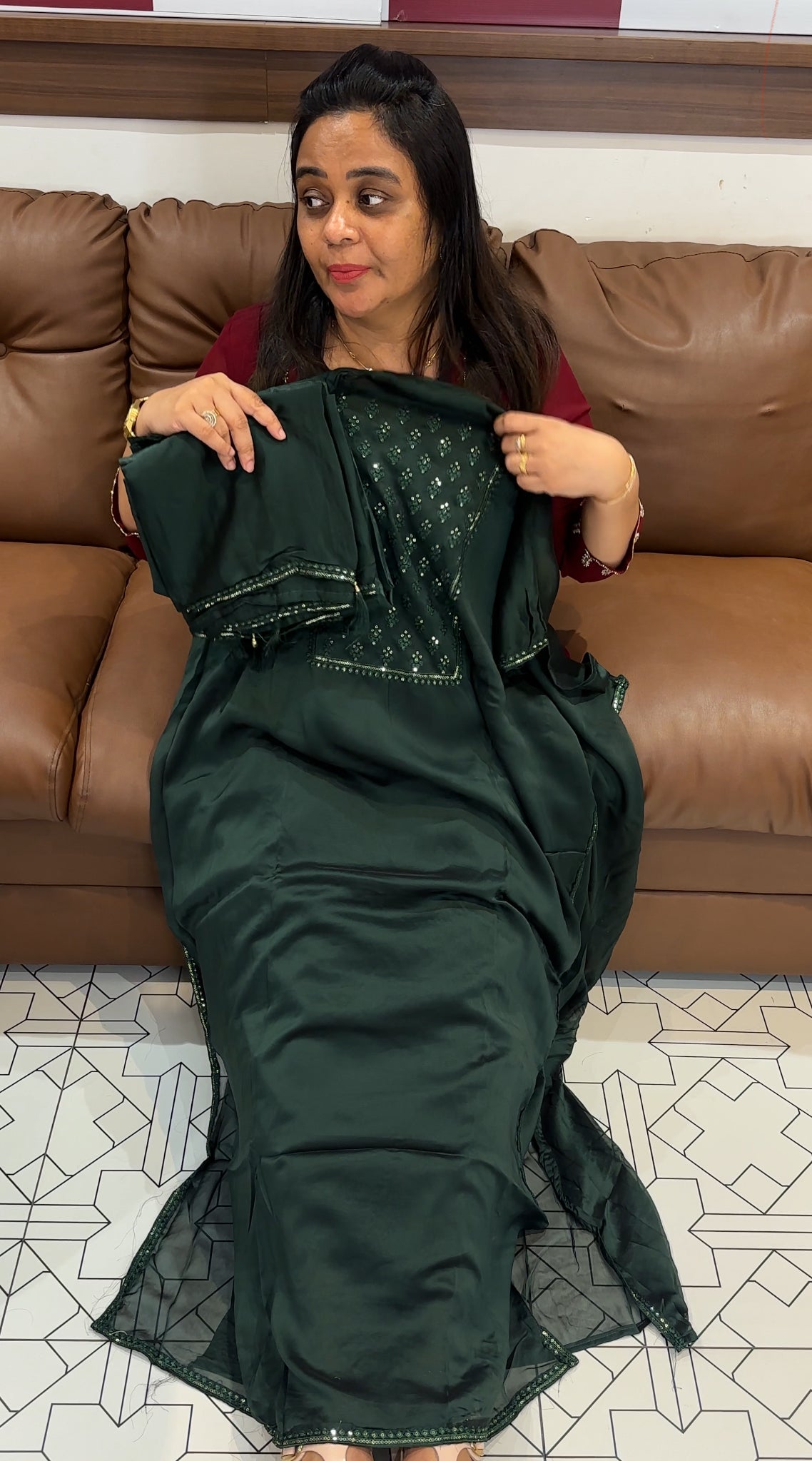 FAUX GEORGETTE UNSTITCHED SALWAR SUITS - IHA 28045