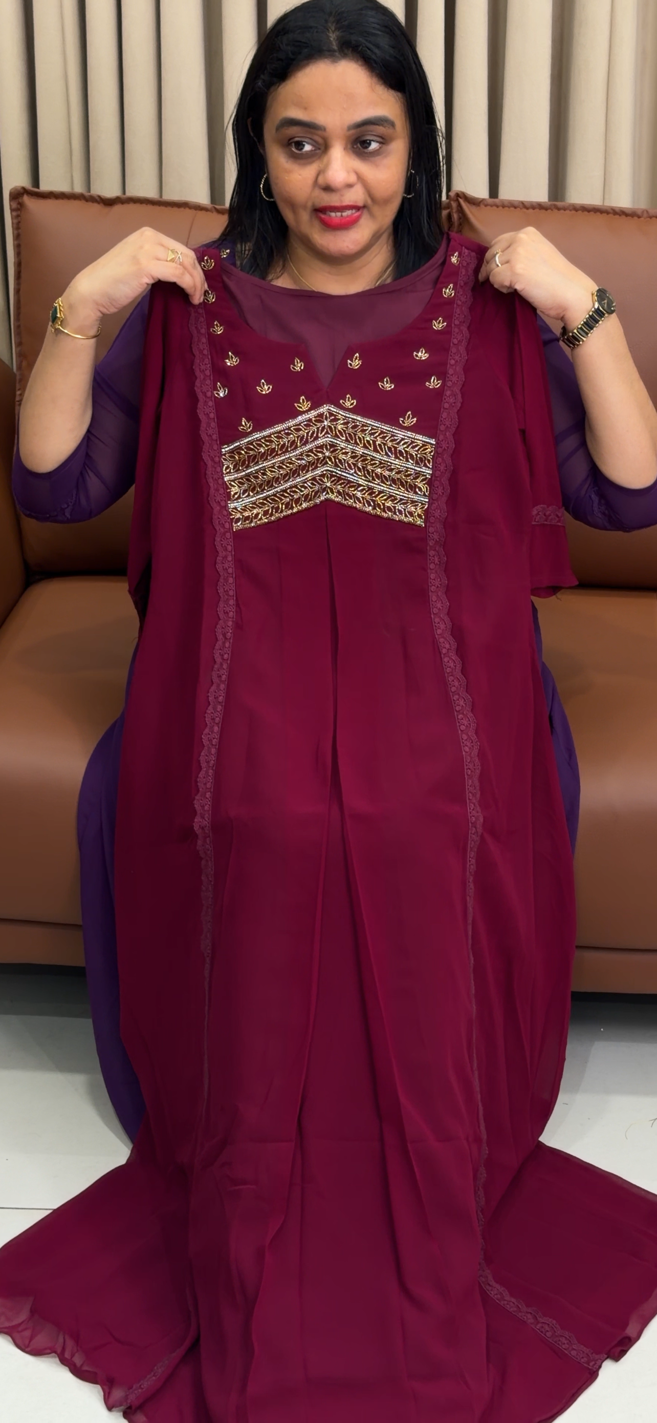 IHA'S IN-HOUSE HANDWORKED LONG ALINE TOPS - IHA 34387