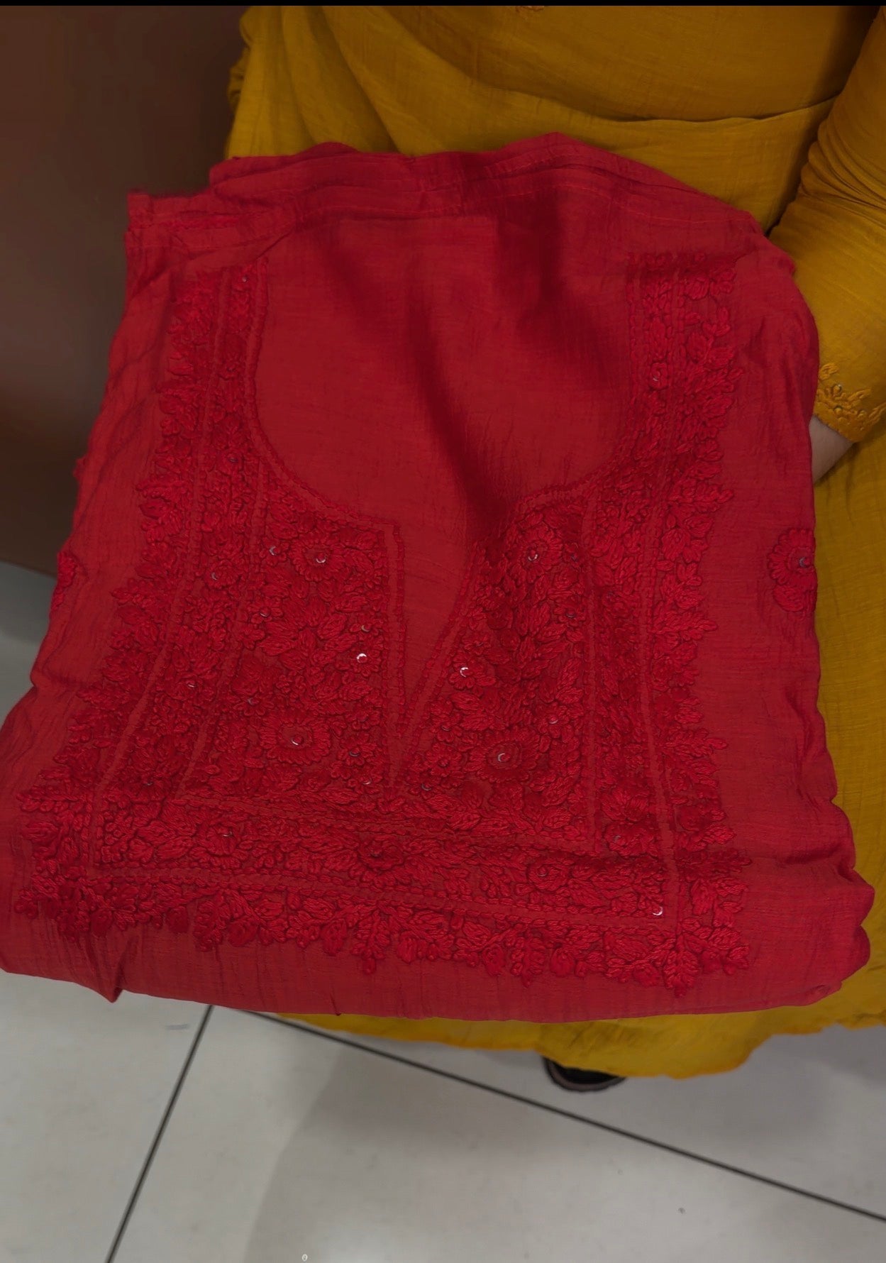 LUCKNOWI CHIKANKARI UNSTITCHED SALWAR SUITS - IHA 34724