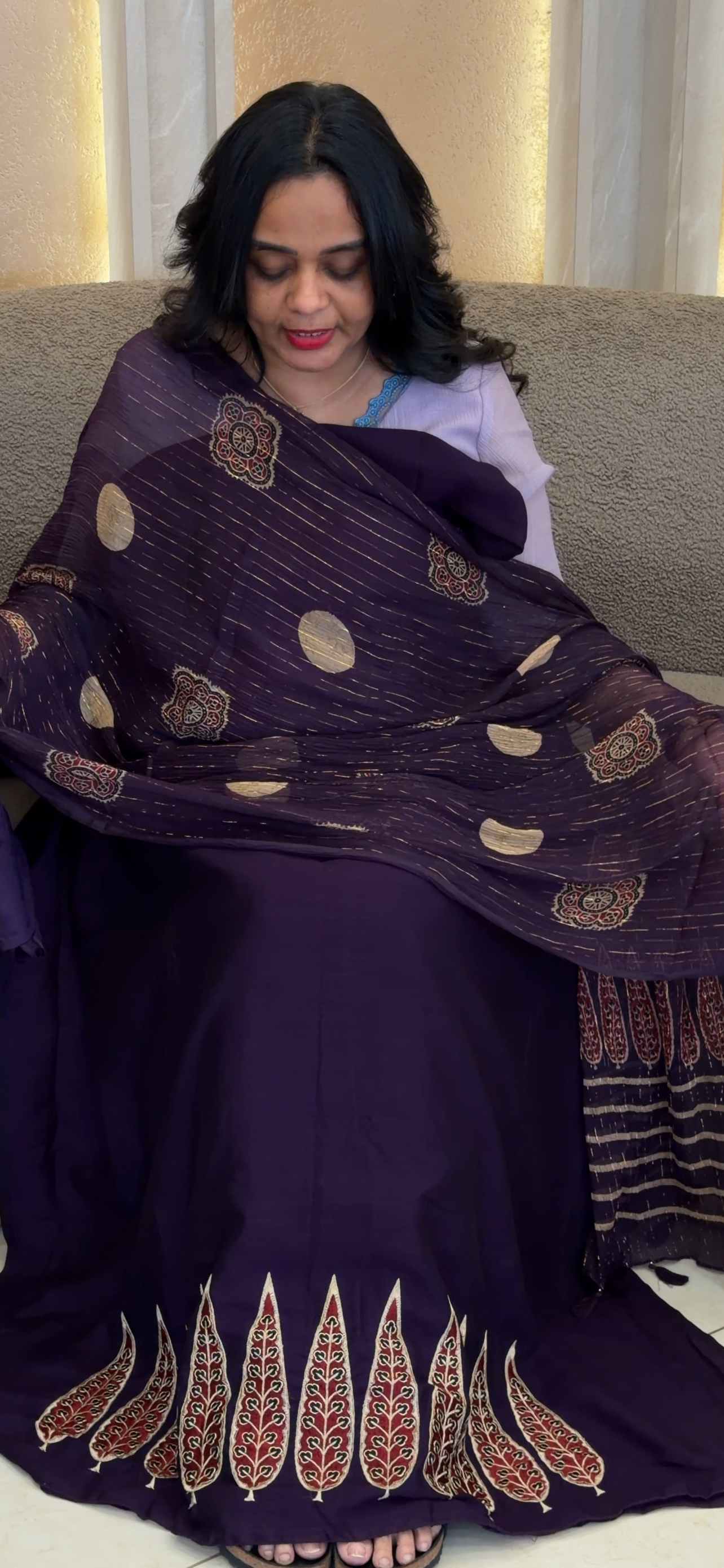 AJRAKH UNSTITCHED SALWAR SUITS - IHA 35075
