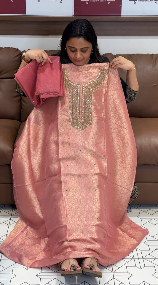 HAND WORKED UNSTITCHED SALWAR SUITS - IHA 27354